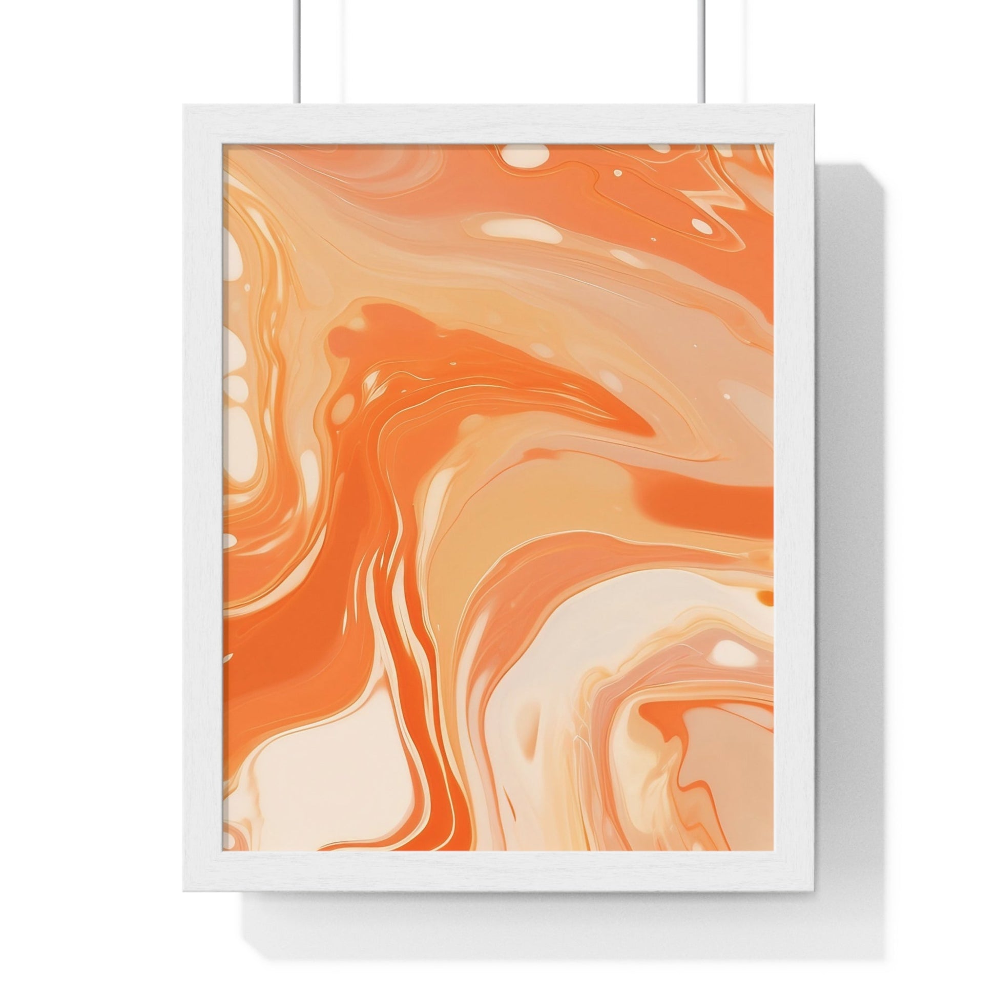 Printify Warm Abstract Swirl Framed Art 2025
