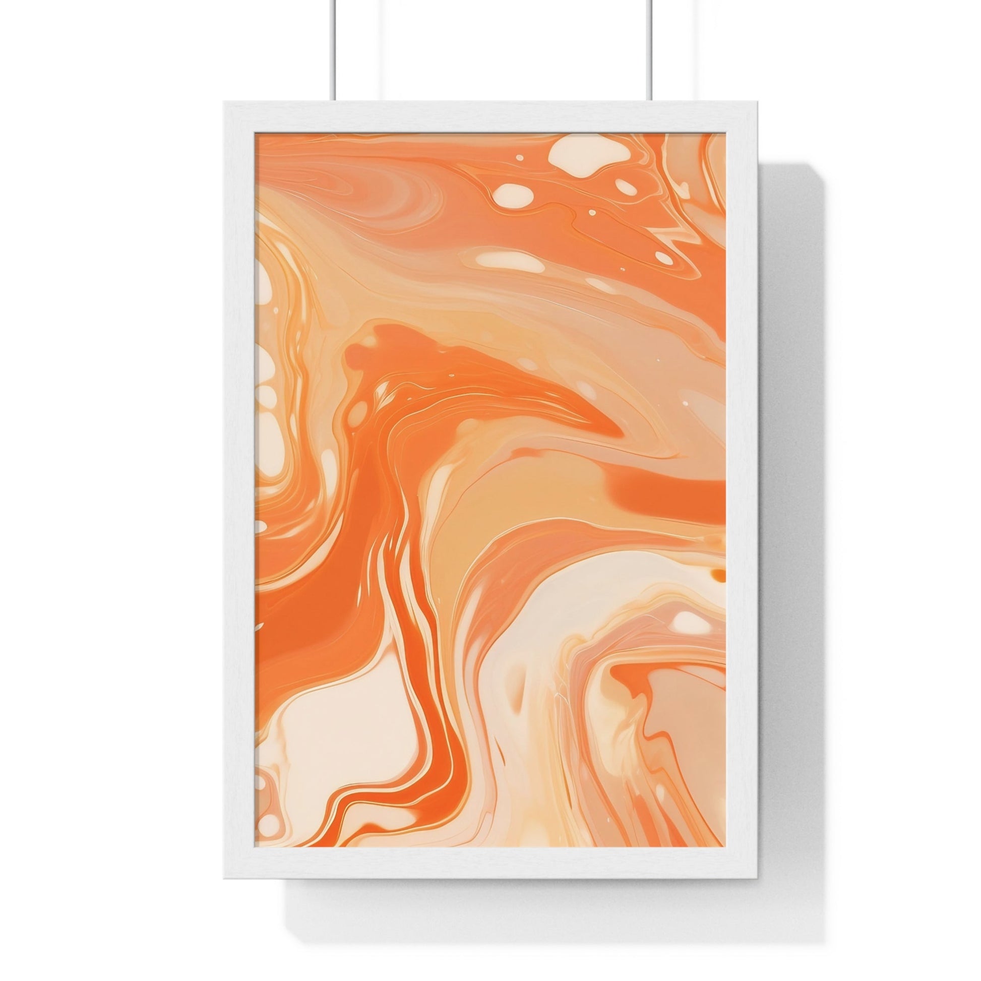 Printify Warm Abstract Swirl Framed Art 2025