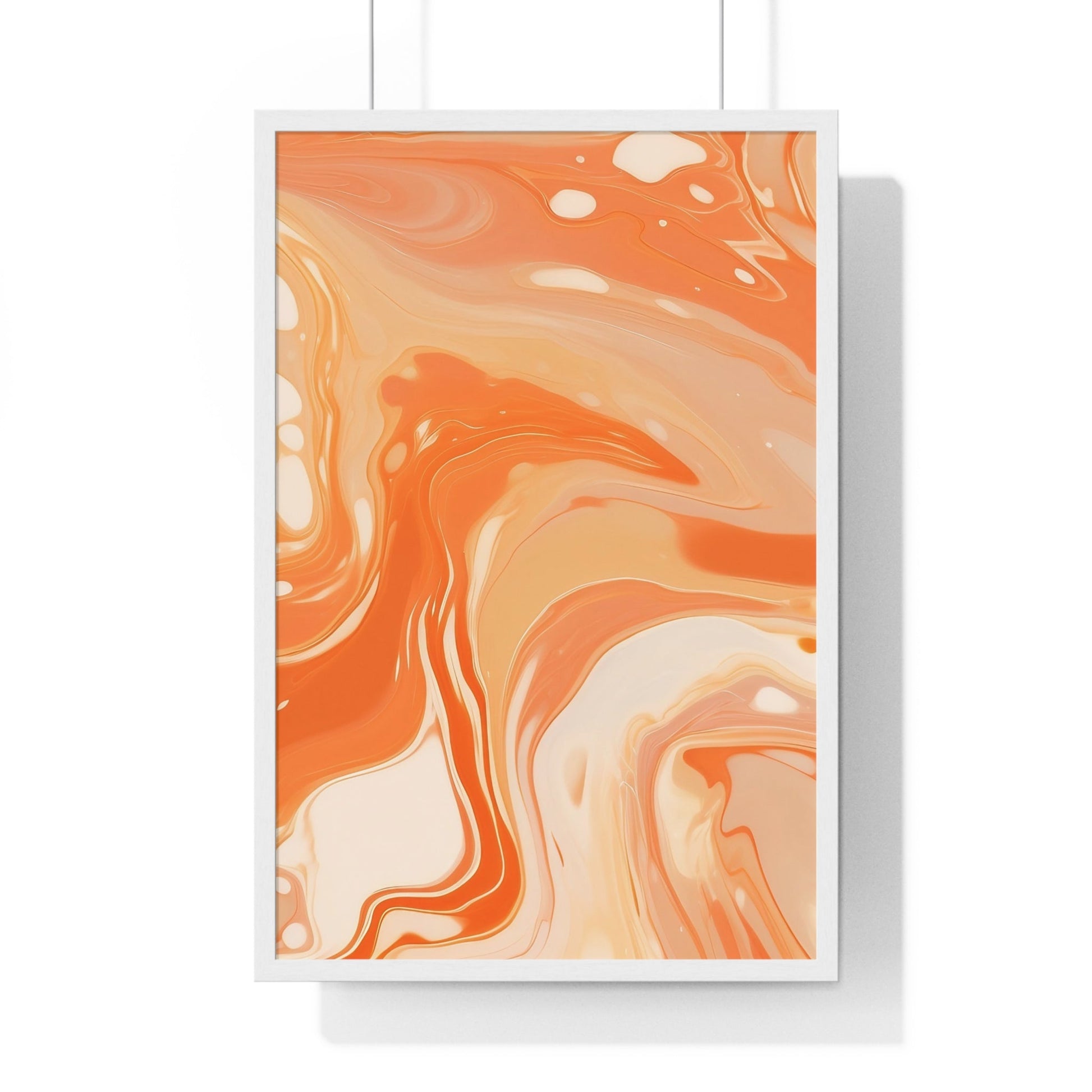 Printify Warm Abstract Swirl Framed Art 2025