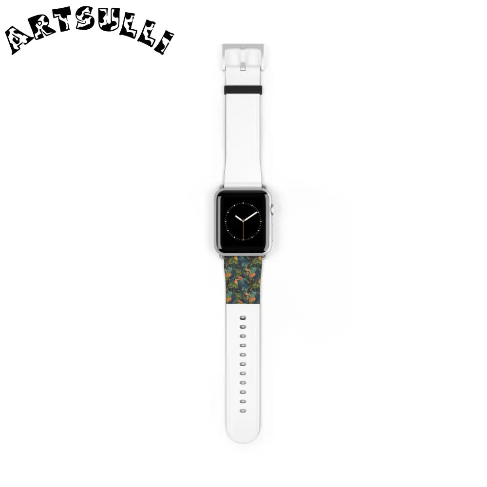 JAKKOUTTHEBXX Dark Green Patterned Faux Leather Apple Watch Band 2025