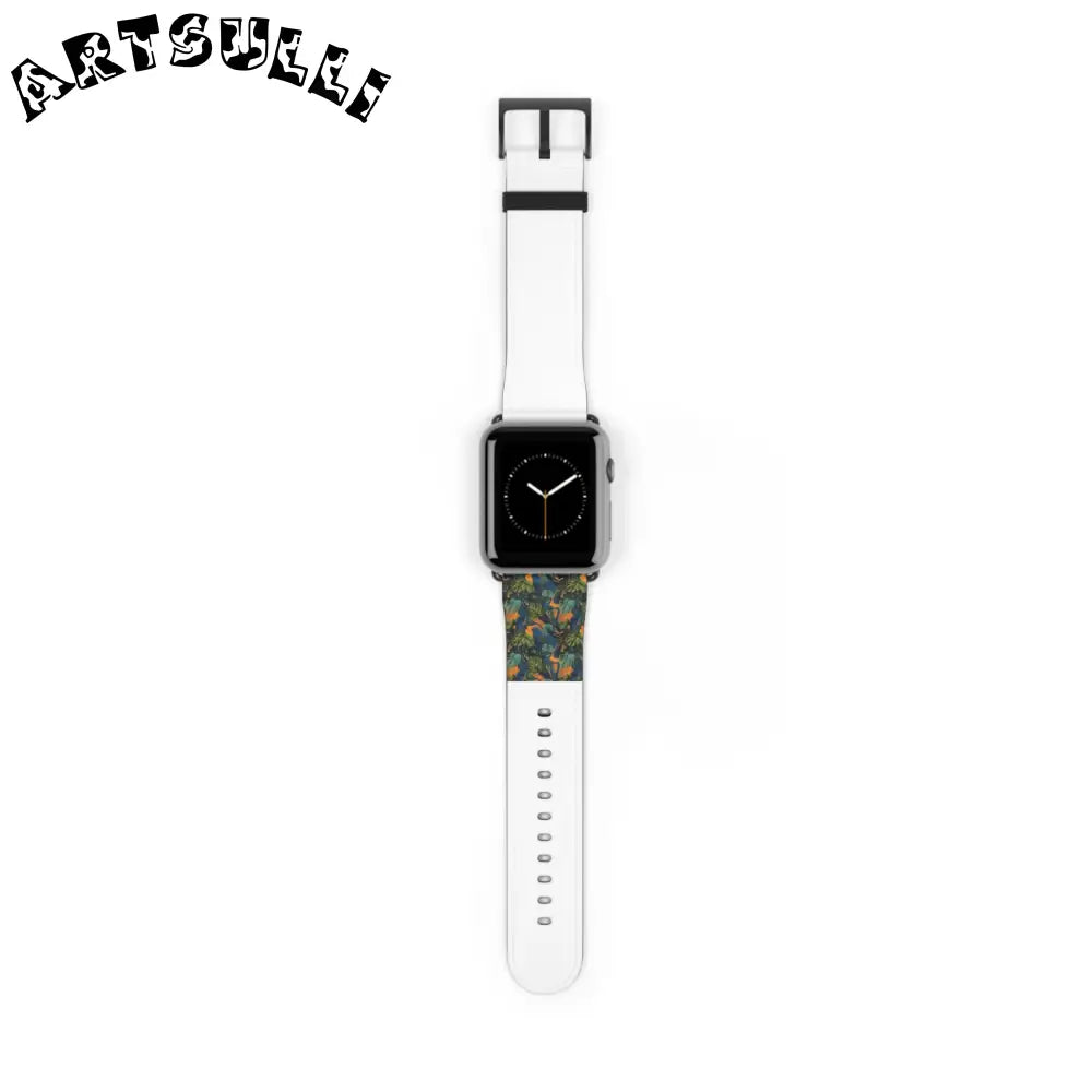 JAKKOUTTHEBXX Dark Green Patterned Faux Leather Apple Watch Band 2025