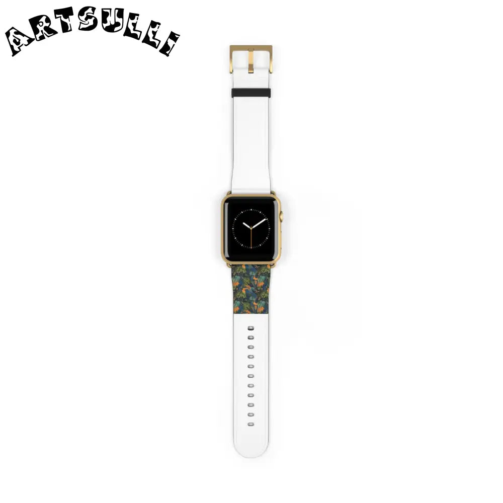 JAKKOUTTHEBXX Dark Green Patterned Faux Leather Apple Watch Band 2025