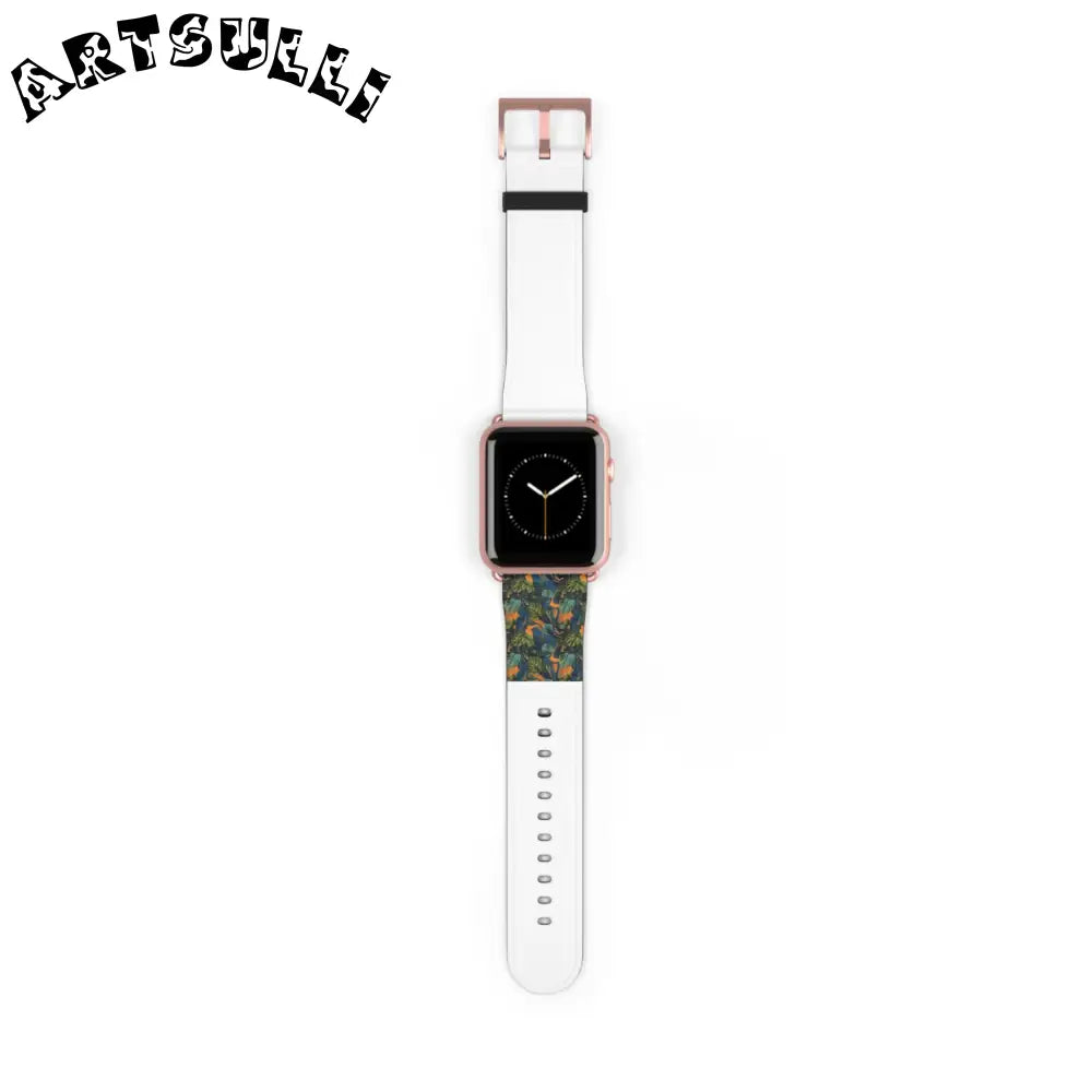 JAKKOUTTHEBXX Dark Green Patterned Faux Leather Apple Watch Band 2025