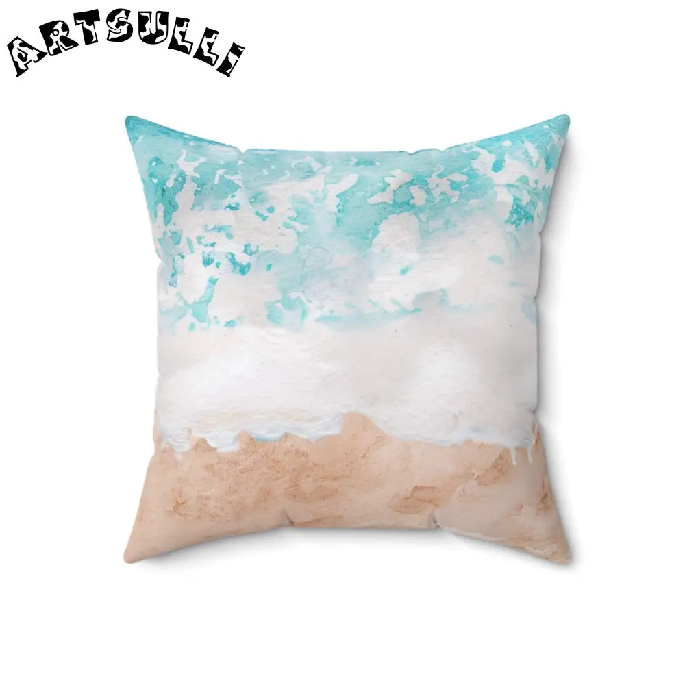 Watercolor Beach Scene Throw Pillow, Artsulli - Art is Long, Life is Short, Home Decor, , , , , , , 
