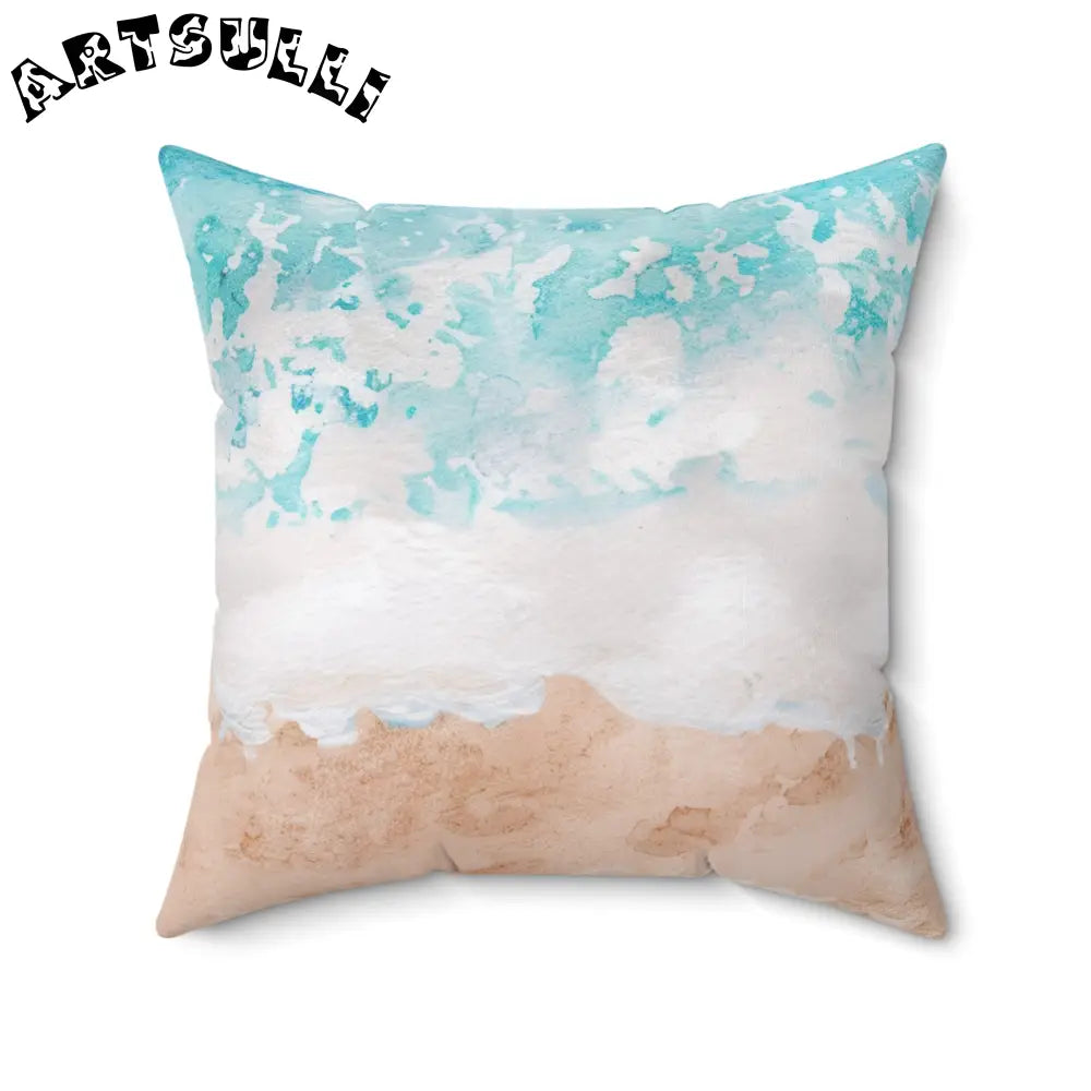 Watercolor Beach Scene Throw Pillow, Artsulli - Art is Long, Life is Short, Home Decor, , , , , , , 