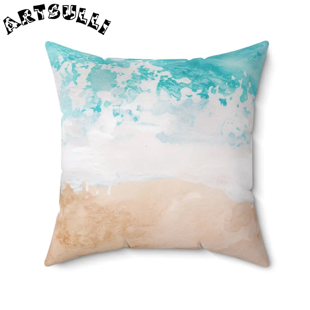 Watercolor Beach Scene Throw Pillow, Artsulli - Art is Long, Life is Short, Home Decor, Size, 20" × 20", , , , , 28397061515474168442