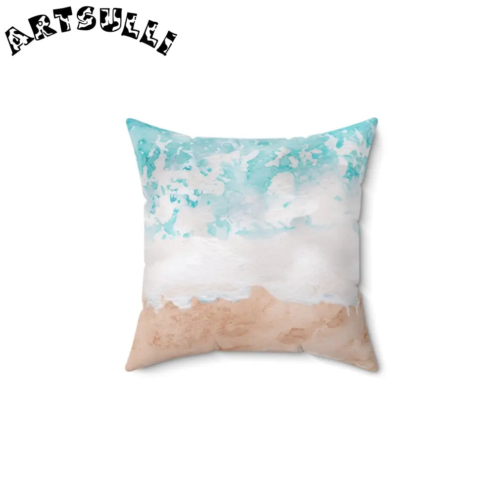 Watercolor Beach Scene Throw Pillow, Artsulli - Art is Long, Life is Short, Home Decor, , , , , , , 