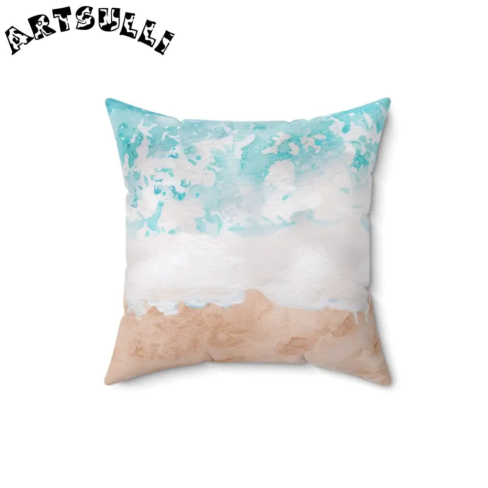 Watercolor Beach Scene Throw Pillow, Artsulli - Art is Long, Life is Short, Home Decor, , , , , , , 