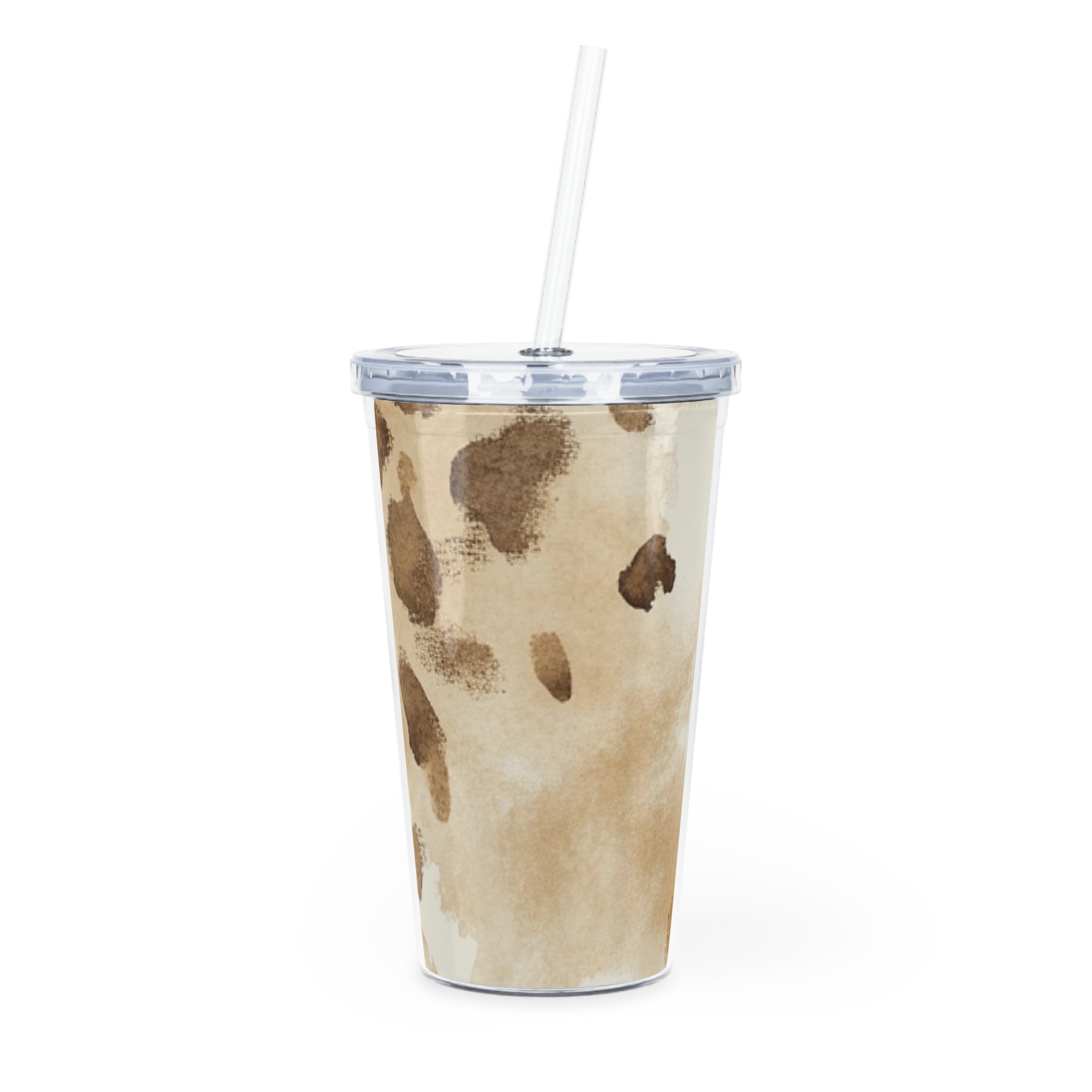 Watercolor Cow Print Plastic Tumbler, Artsulli - Art is Long, Life is Short, Mug, Size, 20oz, Color, Transparent, , , 27749973990453159711