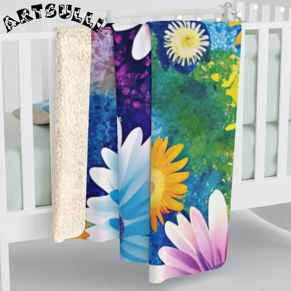 Watercolor Floral Cozy Fleece Blanket, Artsulli - Art is Long, Life is Short, Home Decor, , , , , , , 