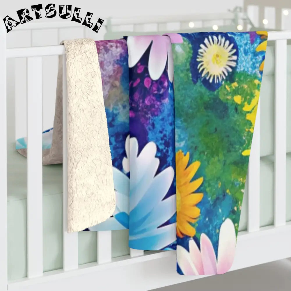 Watercolor Floral Cozy Fleece Blanket, Artsulli - Art is Long, Life is Short, Home Decor, , , , , , , 