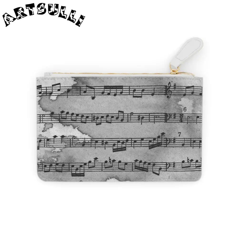 Watercolor Music Sheet Mini Clutch Bag, Artsulli - Art is Long, Life is Short, Bags, Size, 6.3” x 4”, Color, White, , , 90544850293899882593