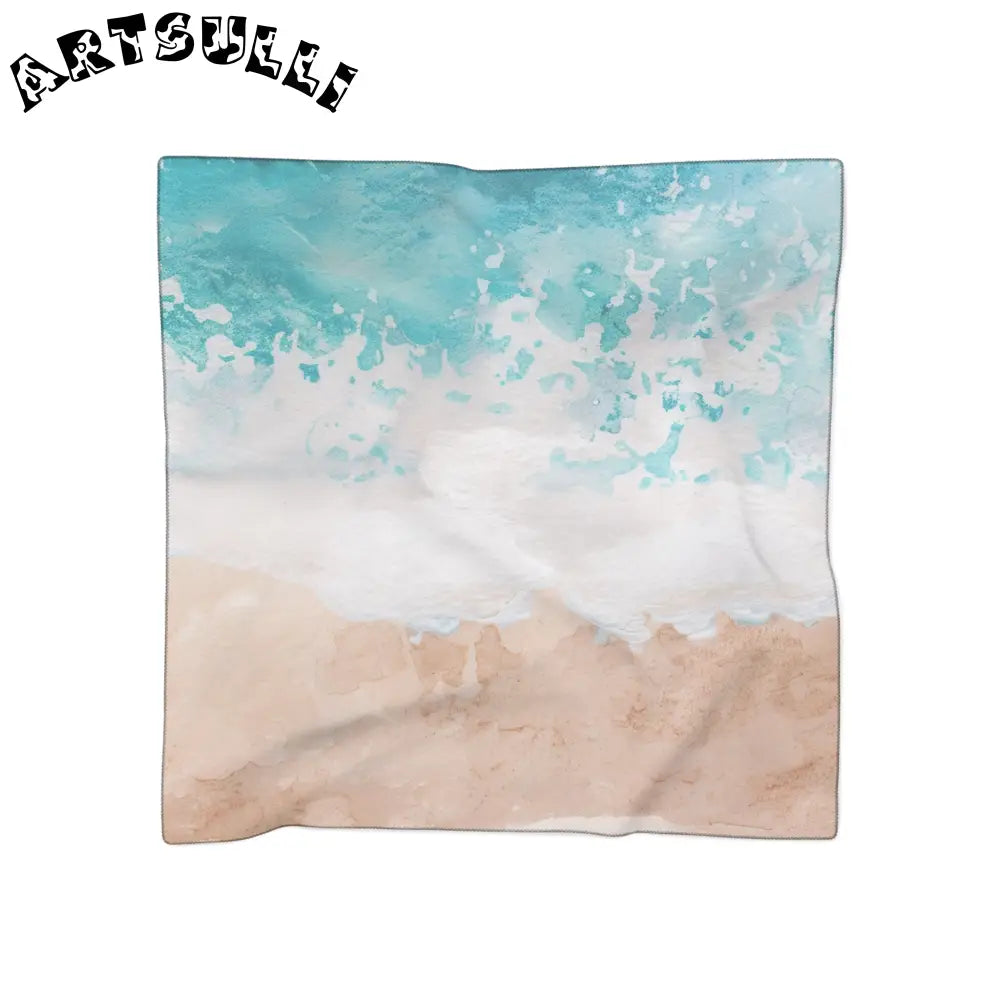Watercolor Ocean Waves Sheer Scarf, Artsulli - Art is Long, Life is Short, Accessories, Color, Poly voile, Size, 25" × 25", , , 99005264469890186569