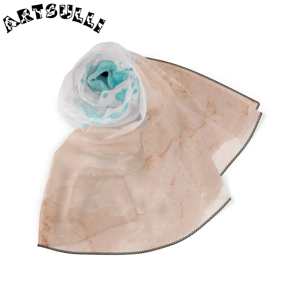 Watercolor Ocean Waves Sheer Scarf, Artsulli - Art is Long, Life is Short, Accessories, , , , , , , 
