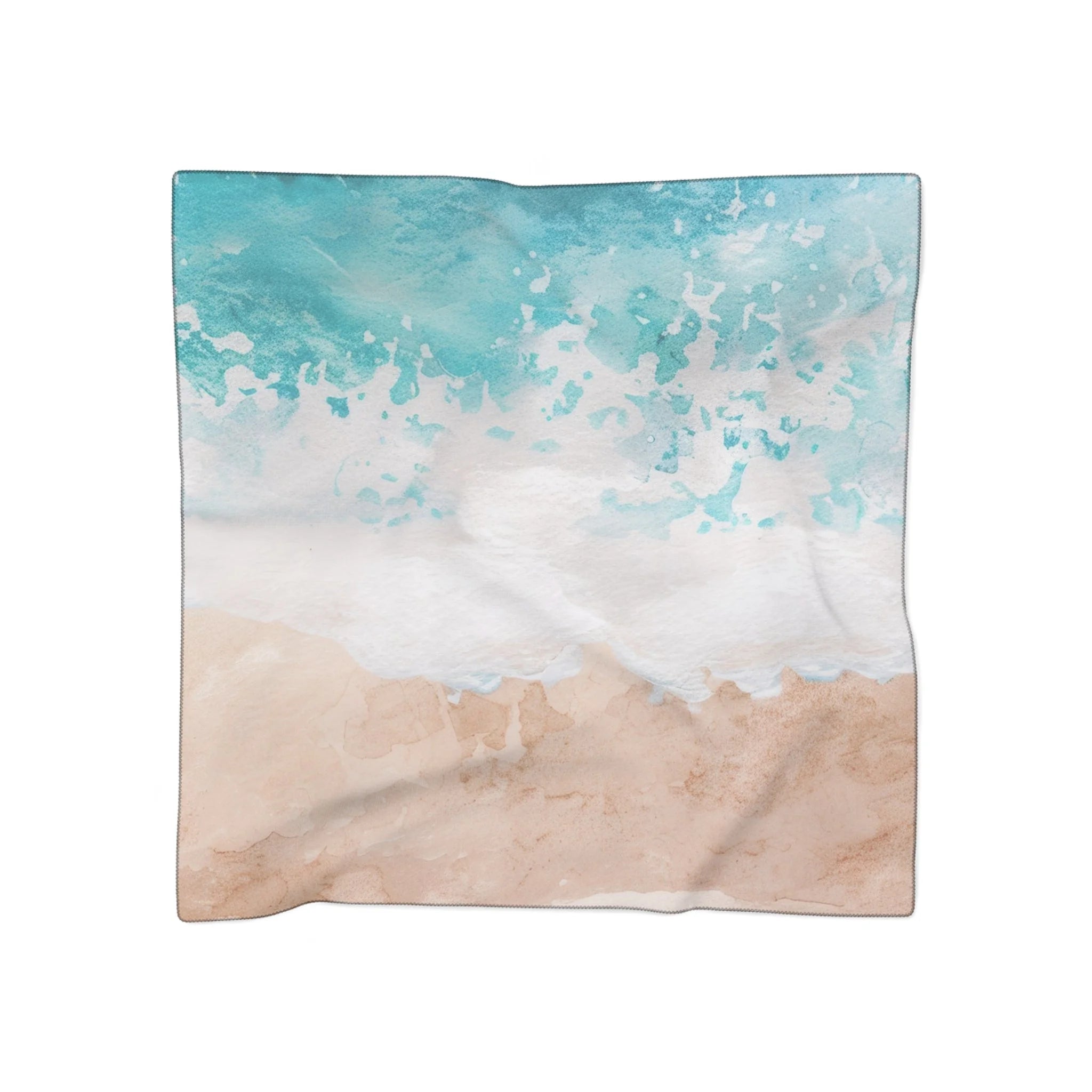 Watercolor Ocean Waves Sheer Scarf, Artsulli - Art is Long, Life is Short, Accessories, Color, Poly chiffon, Size, 25" × 25", , , 23127400116110961155