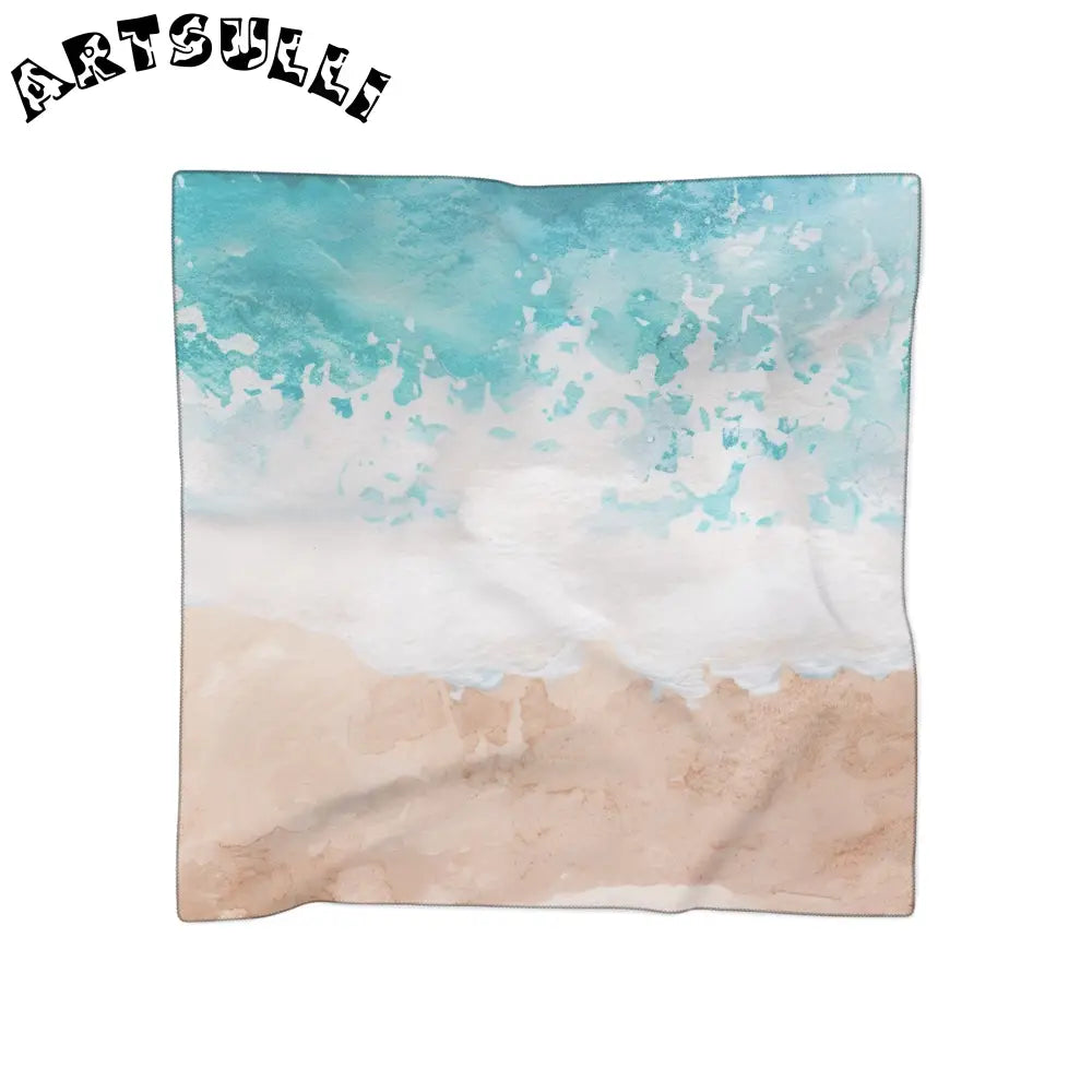 Watercolor Ocean Waves Sheer Scarf, Artsulli - Art is Long, Life is Short, Accessories, Color, Poly voile, Size, 50" × 50", , , 94677419165396760057