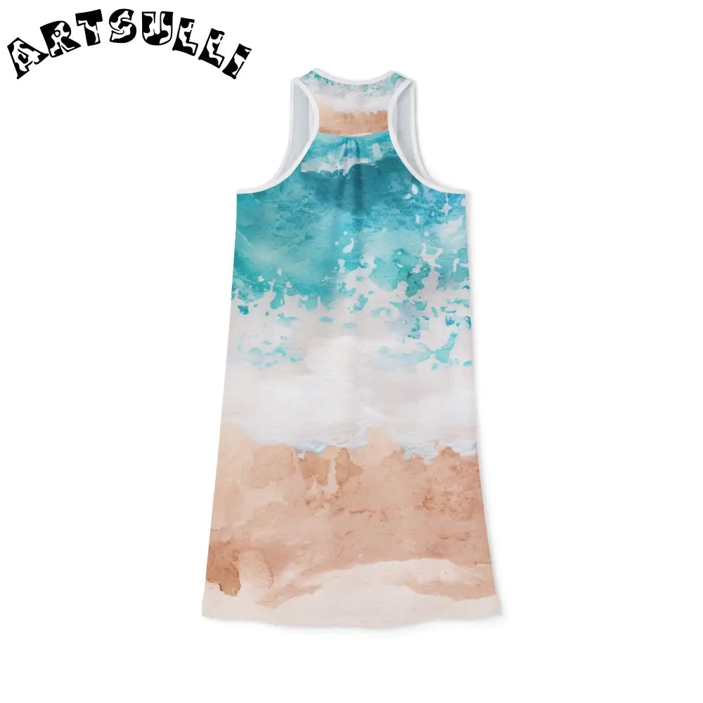 Watercolor Wave Tank Dress, Artsulli - Art is Long, Life is Short, Tank Top, , , , , , , 