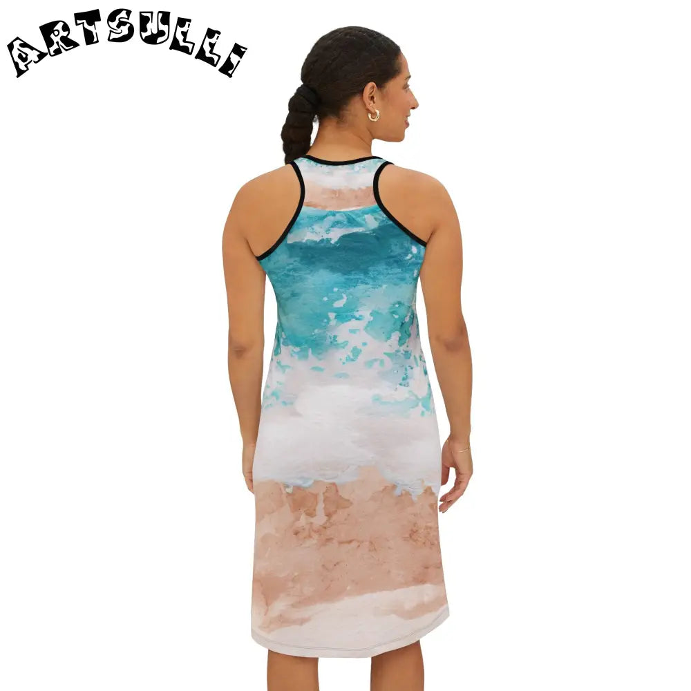Watercolor Wave Tank Dress, Artsulli - Art is Long, Life is Short, Tank Top, , , , , , , 