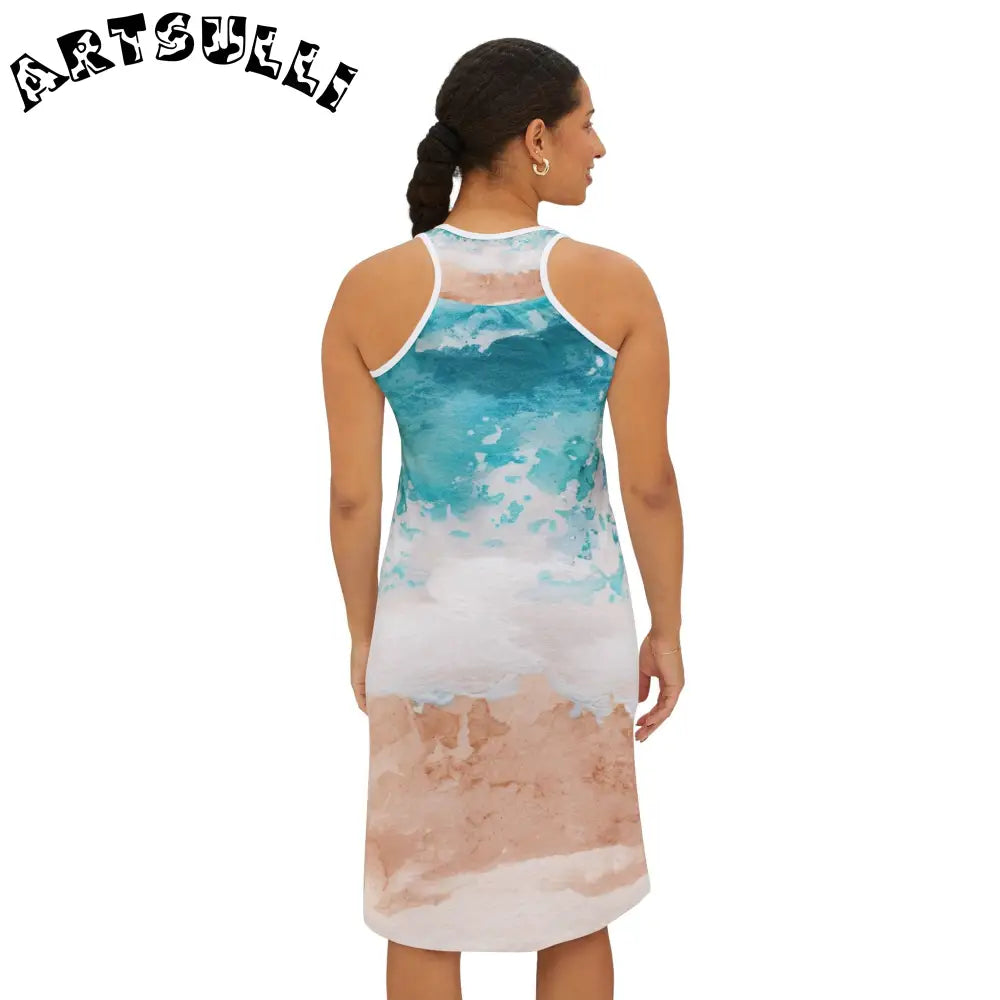 Watercolor Wave Tank Dress, Artsulli - Art is Long, Life is Short, Tank Top, , , , , , , 