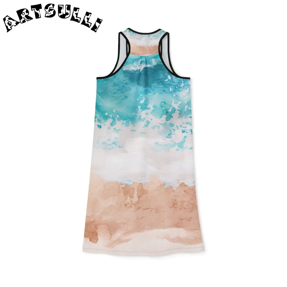 Watercolor Wave Tank Dress, Artsulli - Art is Long, Life is Short, Tank Top, , , , , , , 