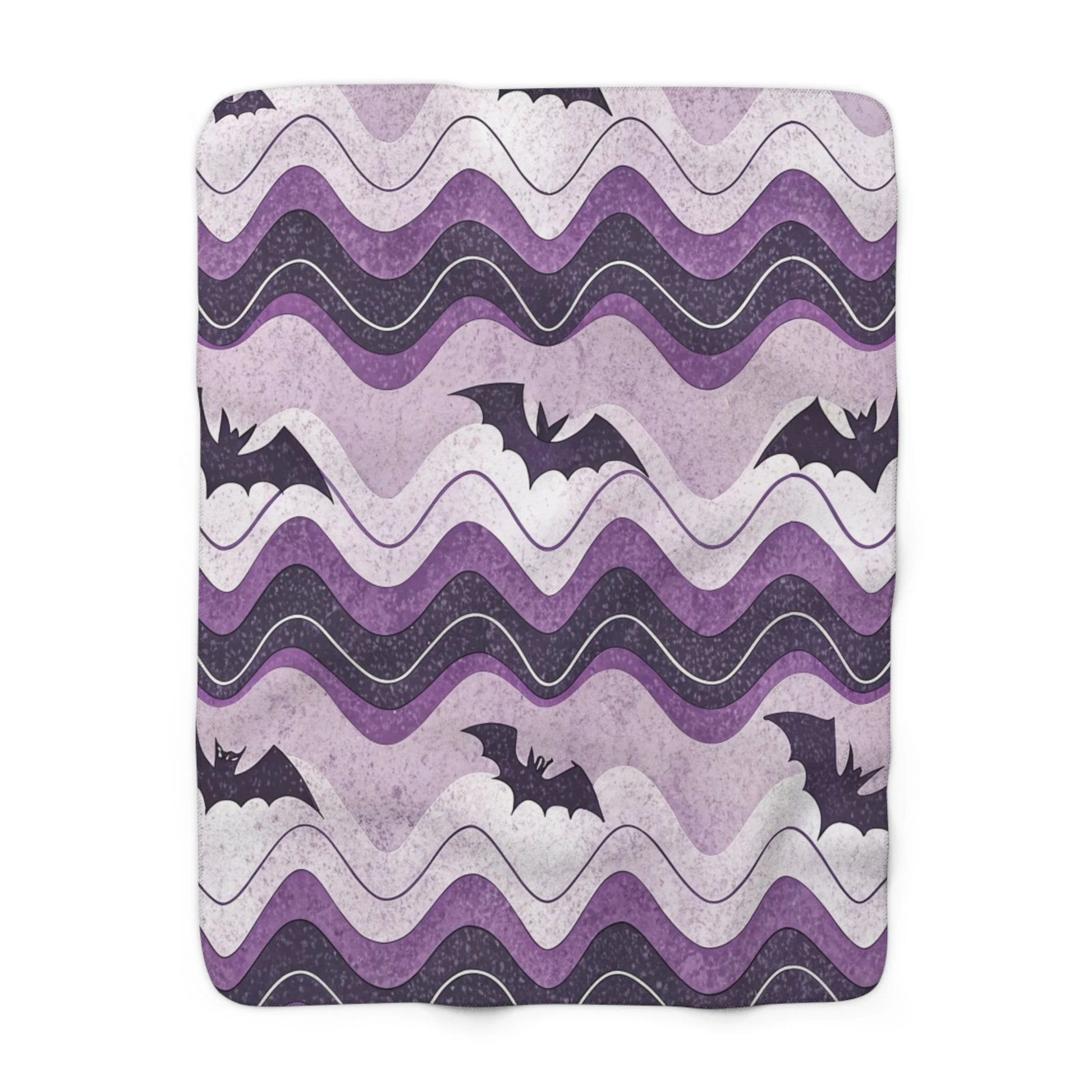 JAKKOUTTHEBXX Wavy Bat Purple Sherpa Fleece Blanket 2025