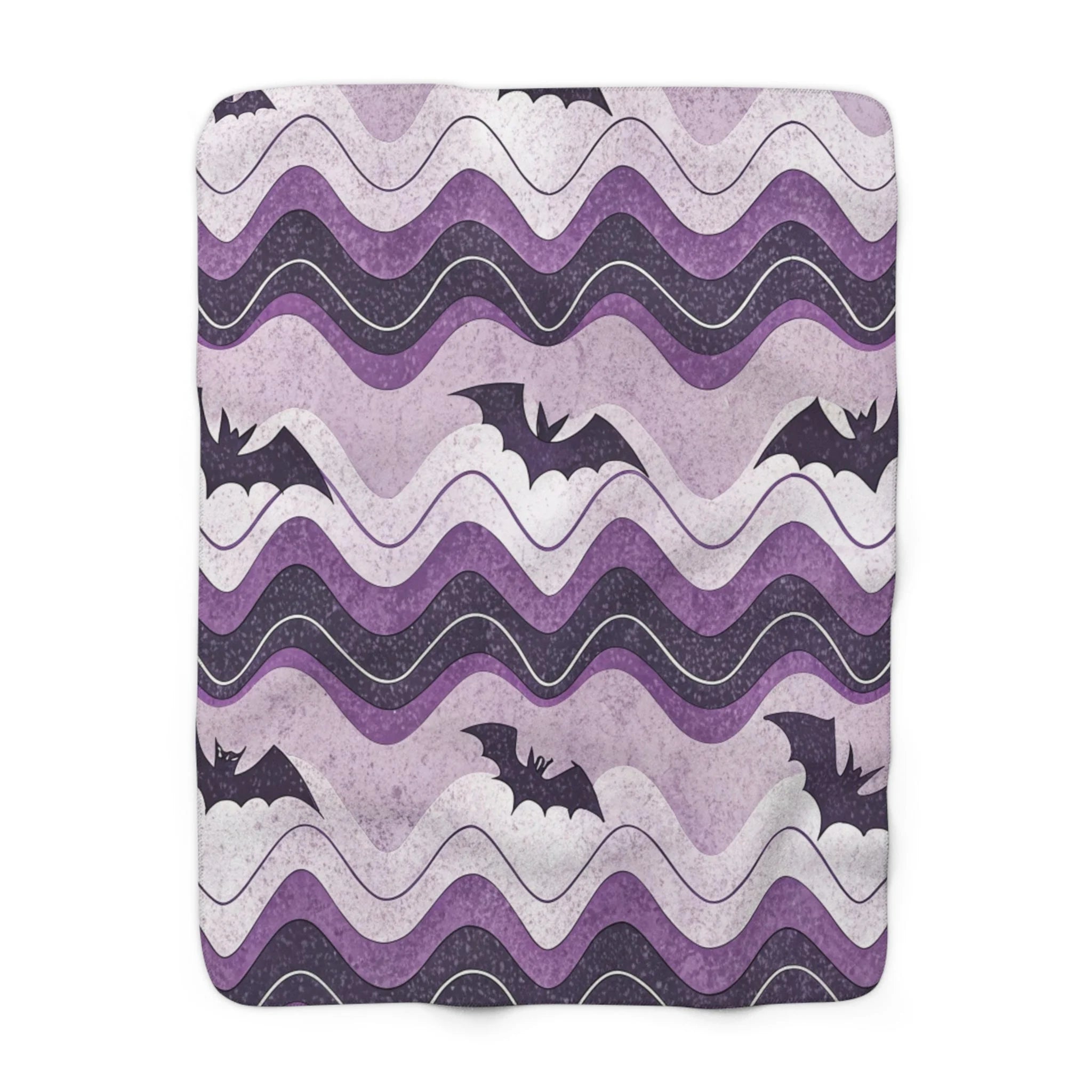 JAKKOUTTHEBXX Wavy Bat Purple Sherpa Fleece Blanket 2025