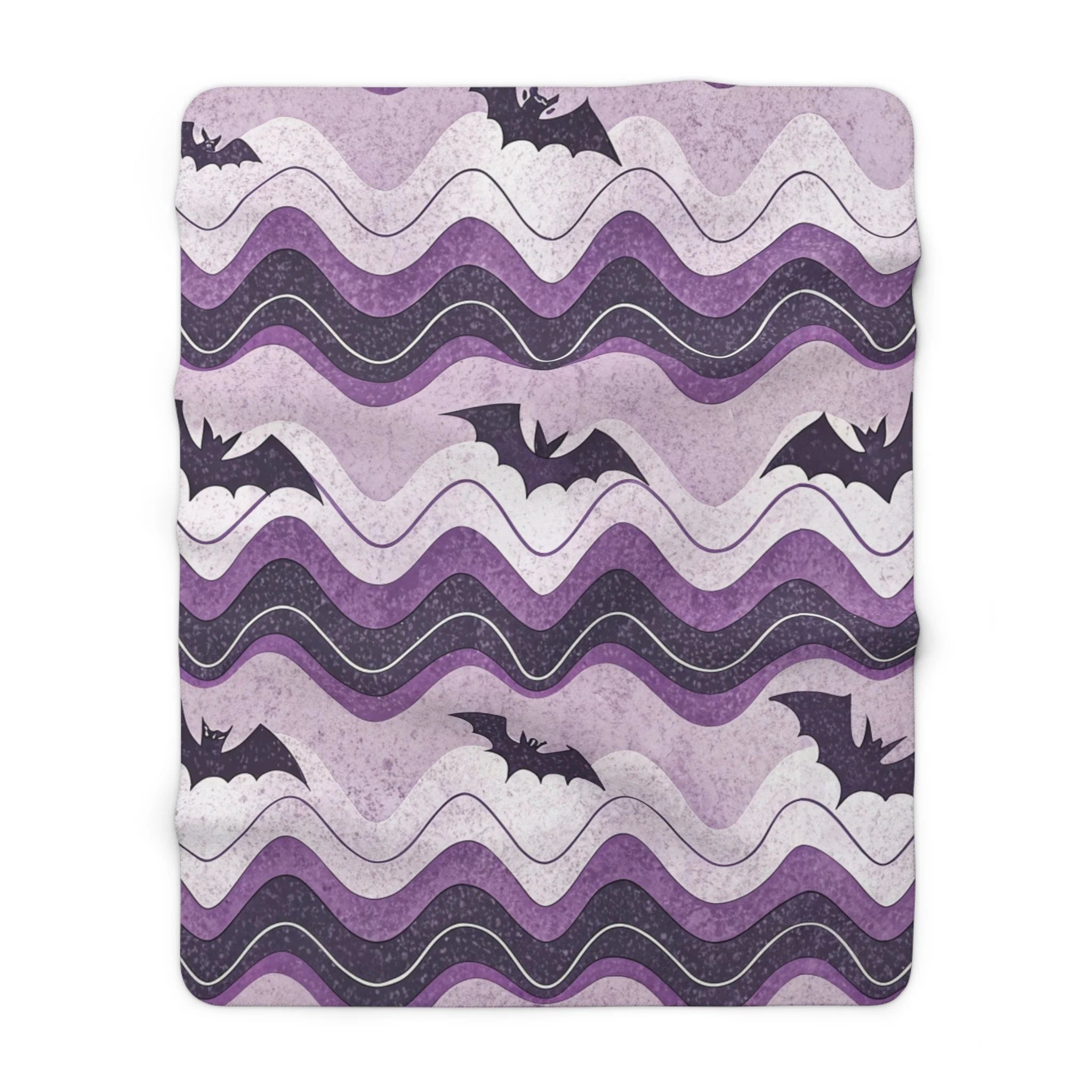 JAKKOUTTHEBXX Wavy Bat Purple Sherpa Fleece Blanket 2025