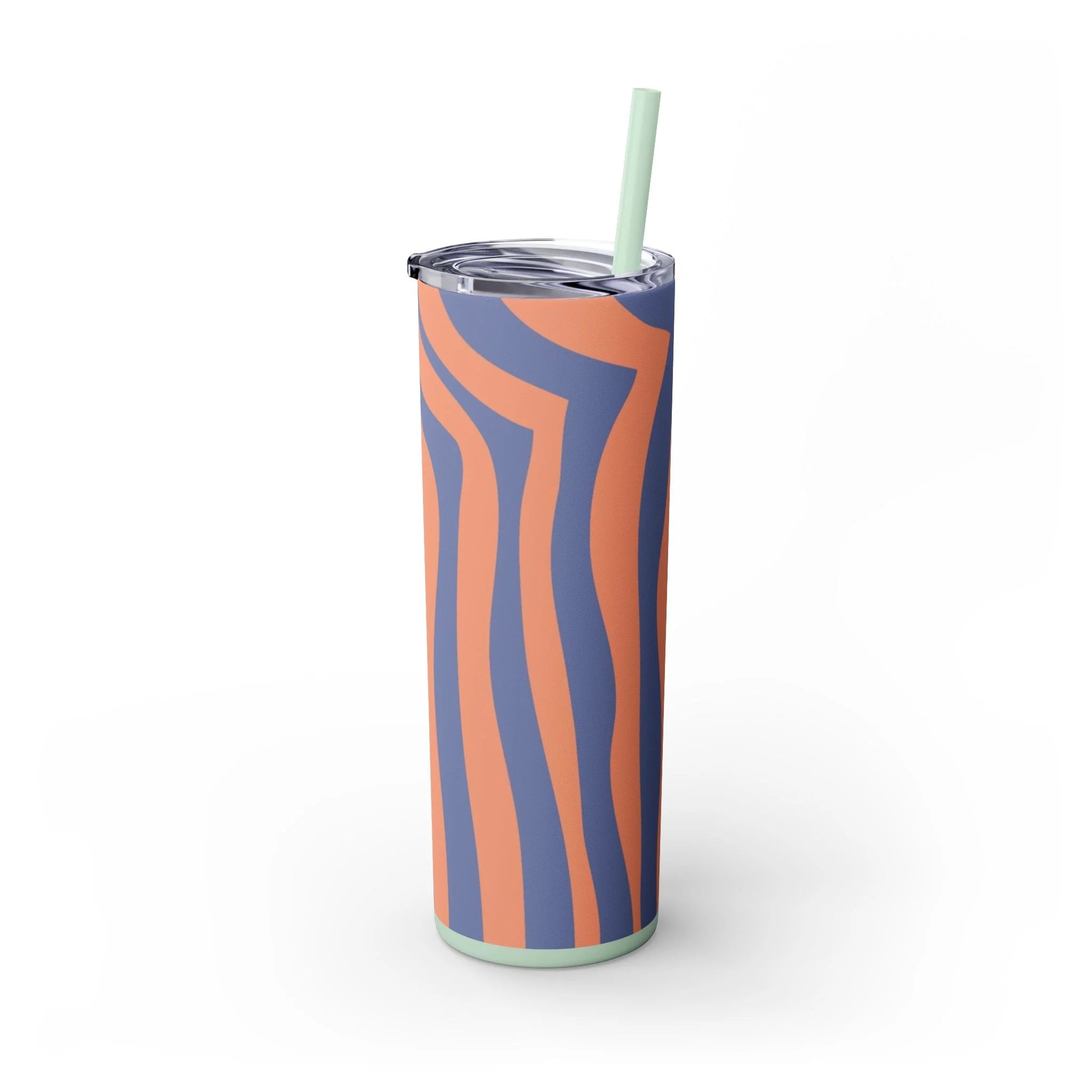 JAKKOUTTHEBXX Wavy Blue and Orange Maars Personalized Skinny Tumbler 2025