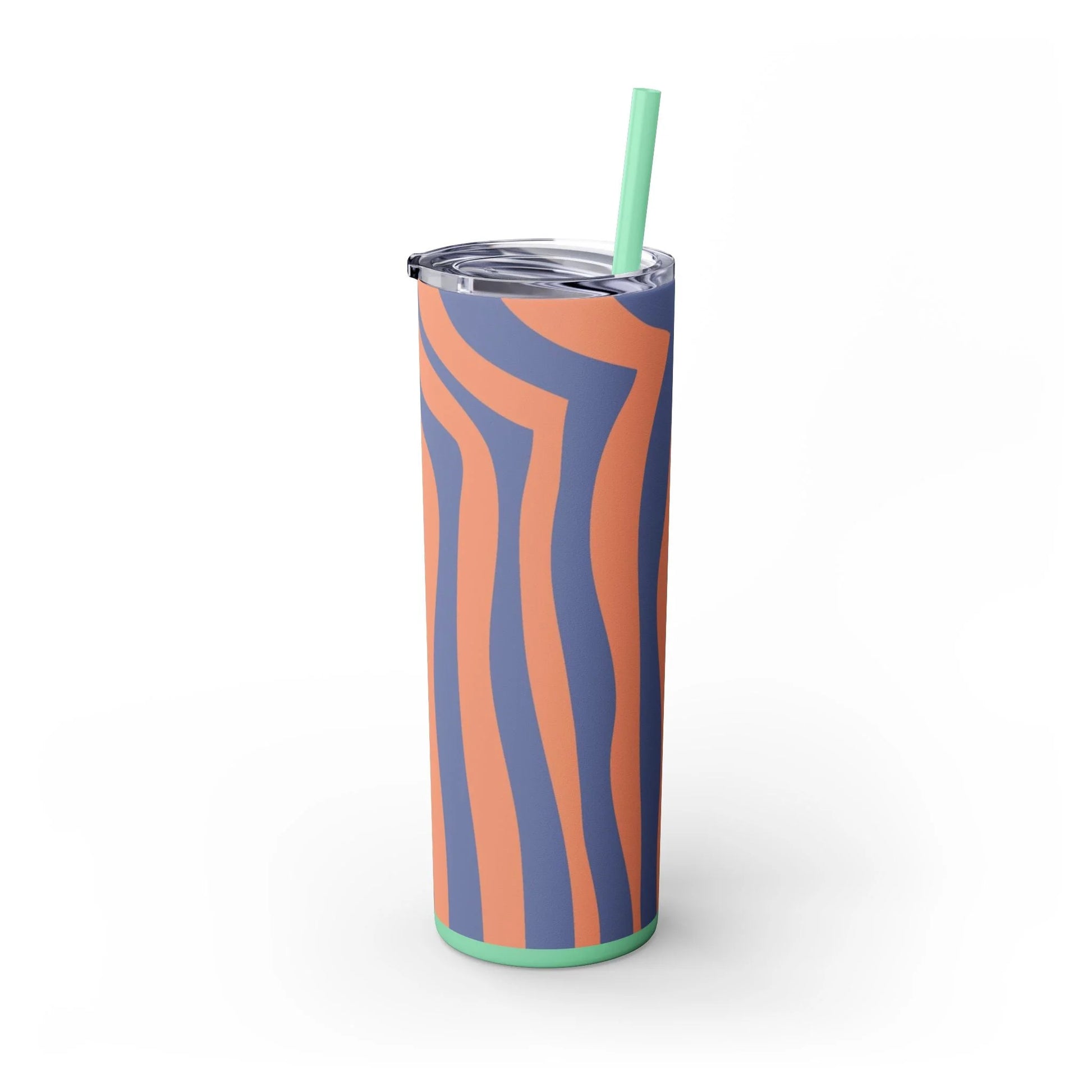 JAKKOUTTHEBXX Wavy Blue and Orange Maars Personalized Skinny Tumbler 2025
