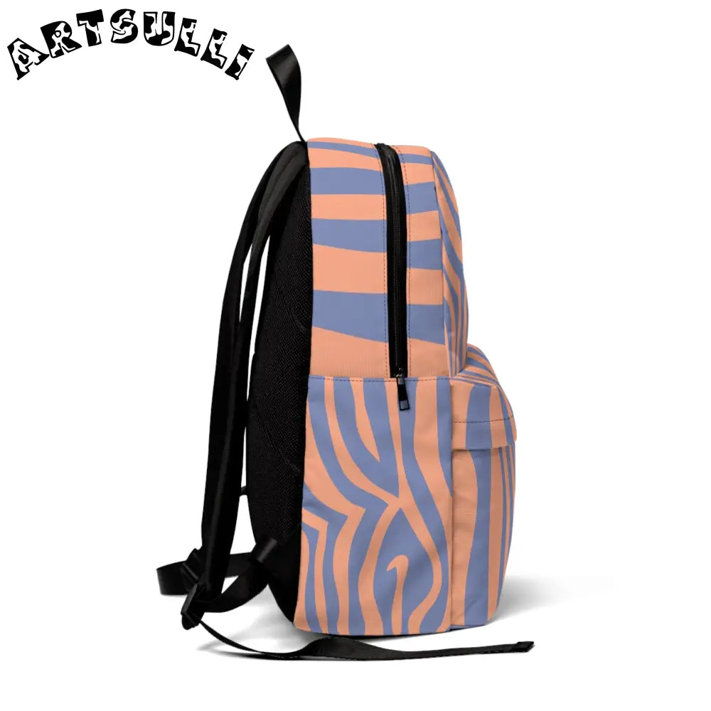 JAKKOUTTHEBXX Wavy Orange Blue Backpack for All-Day Carrying Comfort 2025