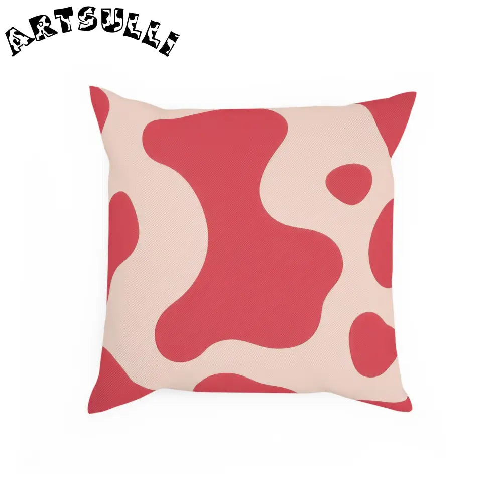Wavy Red and Beige Illustration Printed Throw Pillow, Artsulli - Art is Long, Life is Short, Home Decor, , , , , , , 