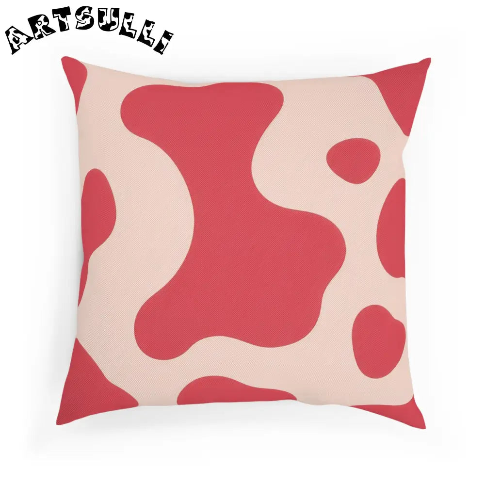Wavy Red and Beige Illustration Printed Throw Pillow, Artsulli - Art is Long, Life is Short, Home Decor, , , , , , , 
