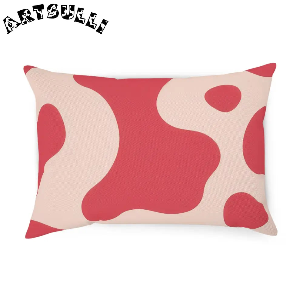 Wavy Red and Beige Illustration Printed Throw Pillow, Artsulli - Art is Long, Life is Short, Home Decor, Size, 19.7" × 13.8", , , , , 22296084793171599578