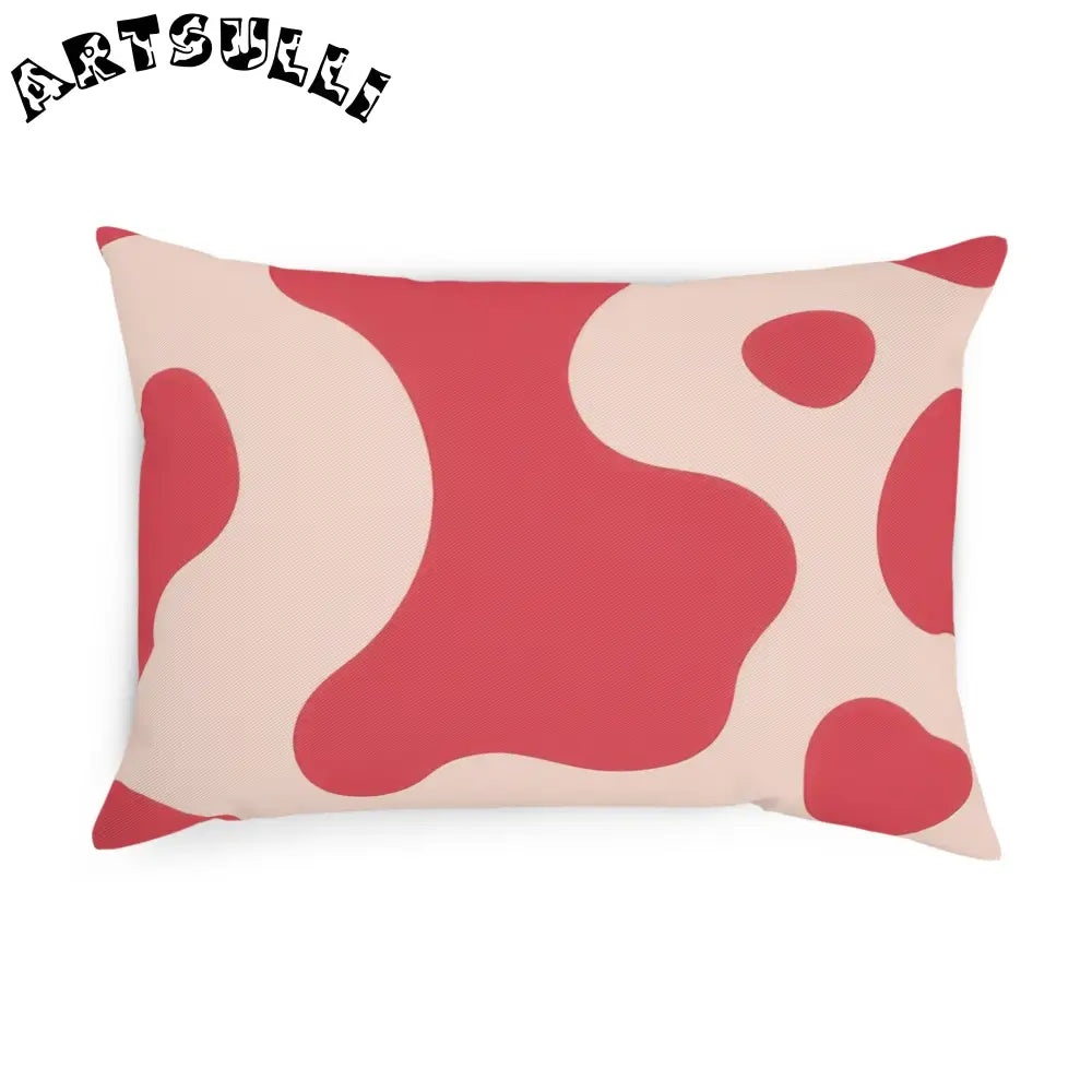 Wavy Red and Beige Illustration Printed Throw Pillow, Artsulli - Art is Long, Life is Short, Home Decor, , , , , , , 
