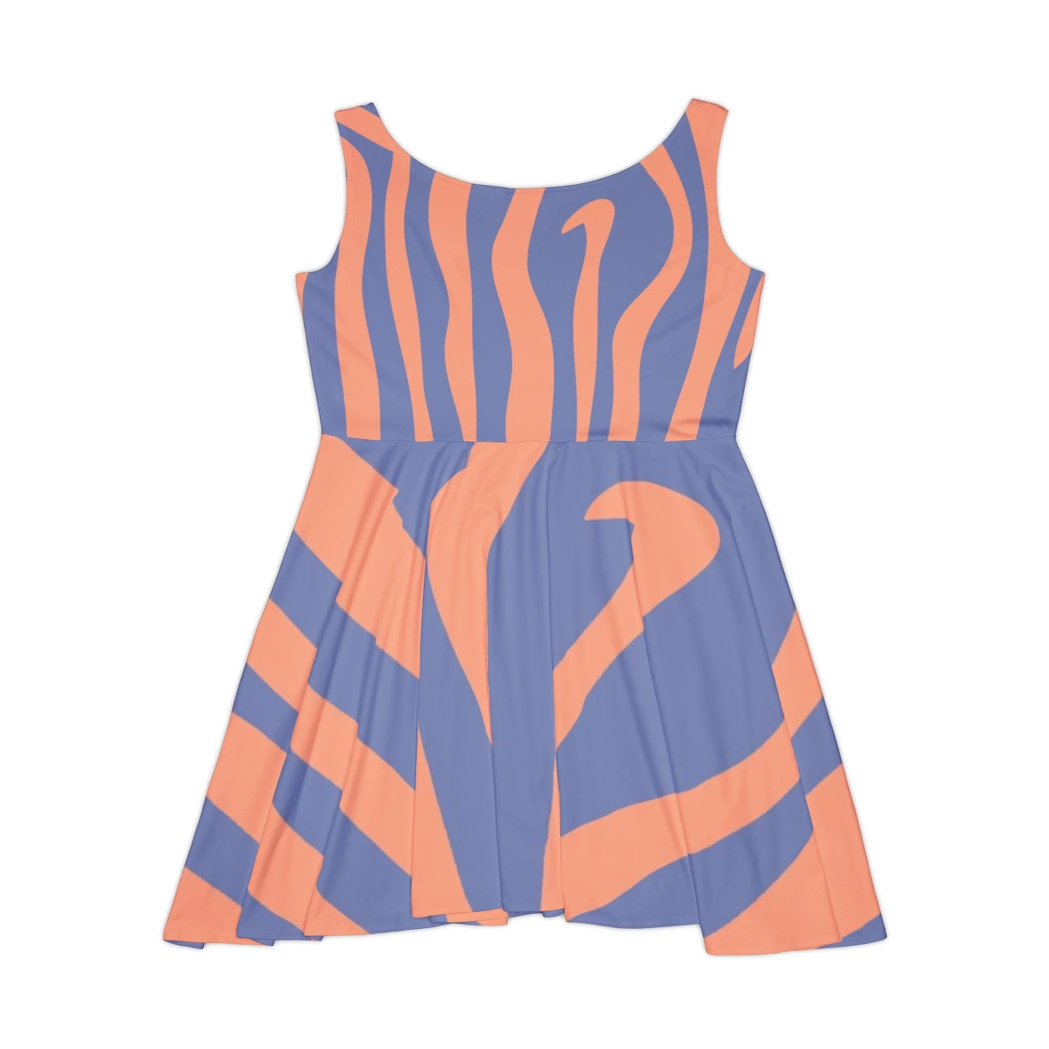 Wavy Stripe Custom Skater Dress, Artsulli - Art is Long, Life is Short, All Over Prints, , , , , , , 