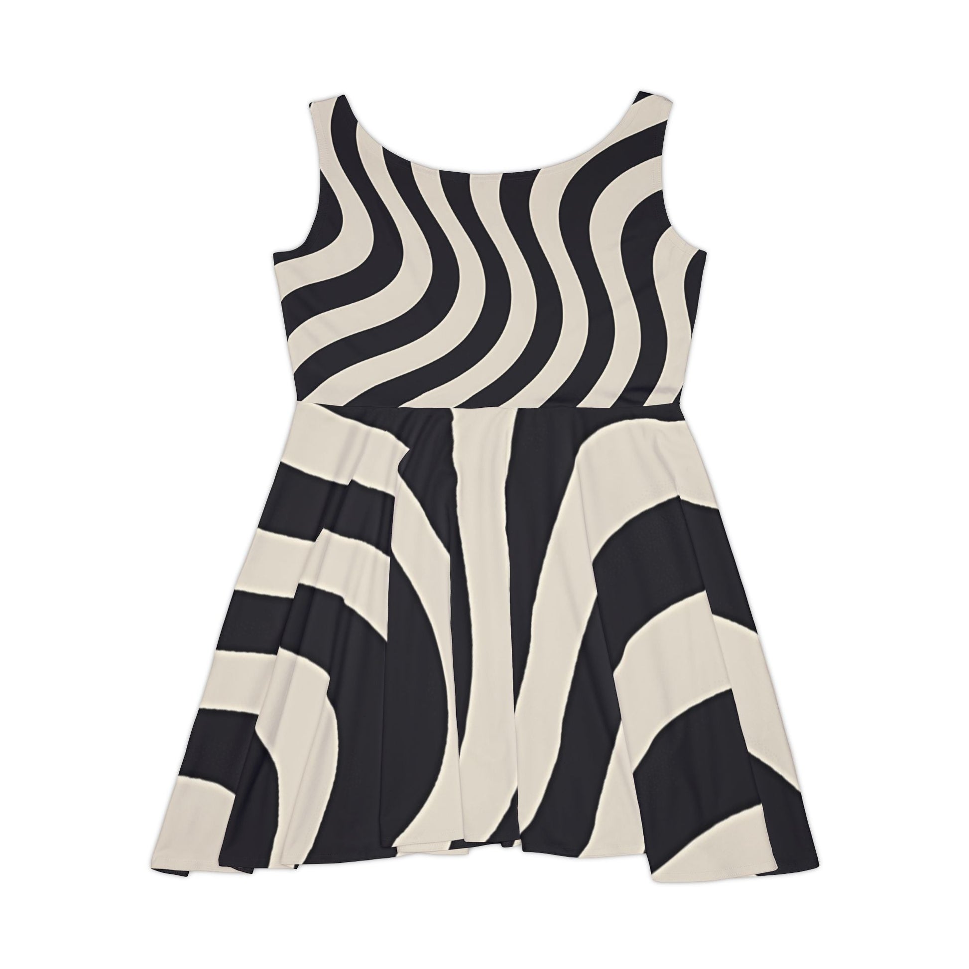 Wavy Stripe Skater Dress, Artsulli - Art is Long, Life is Short, All Over Prints, , , , , , , 