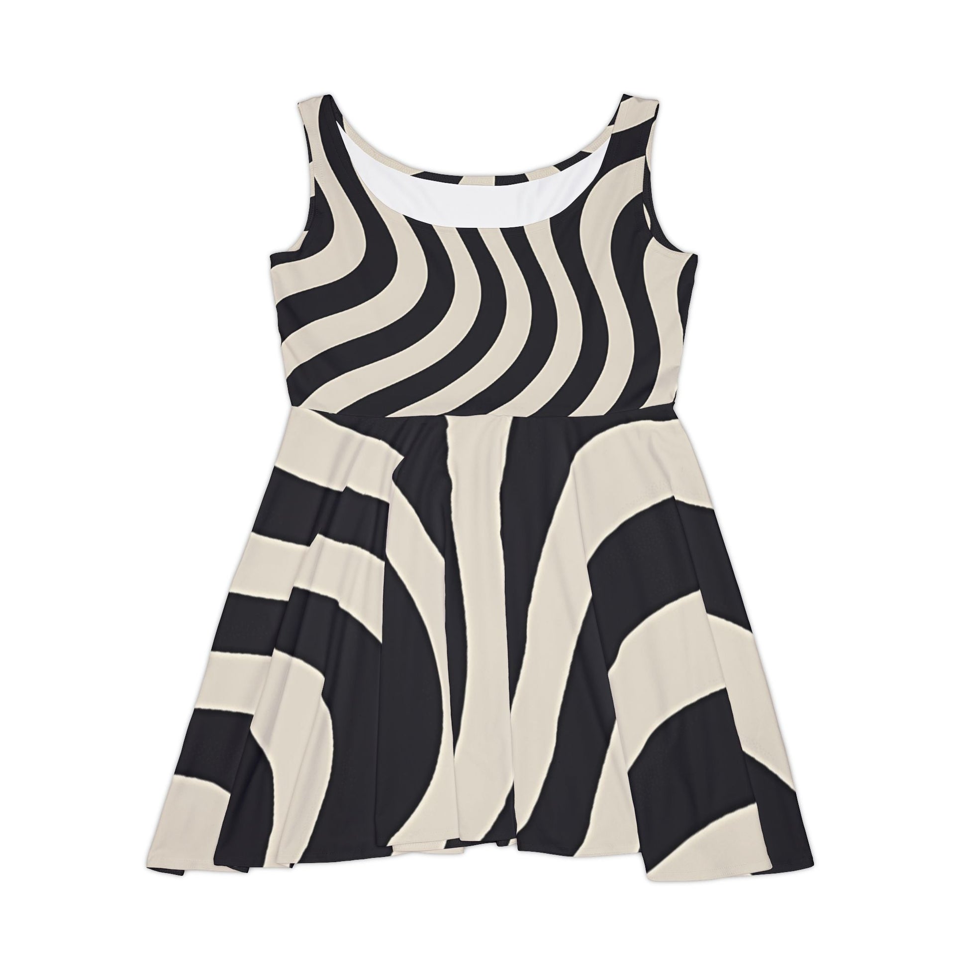 Wavy Stripe Skater Dress, Artsulli - Art is Long, Life is Short, All Over Prints, Size, XS, , , , , 11308743983856795500