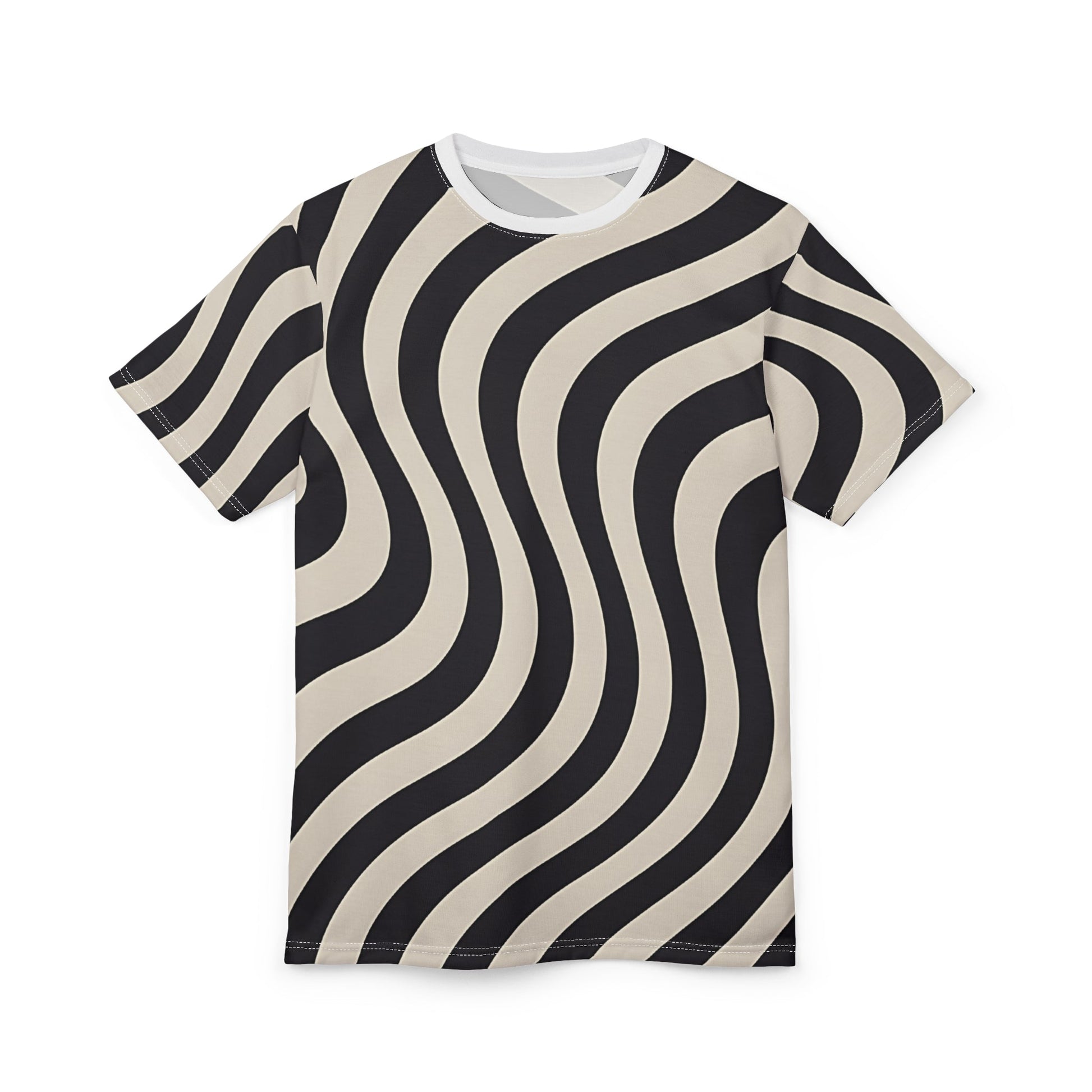 Wavy Stripe Textured T-Shirt, Artsulli - Art is Long, Life is Short, All Over Prints, , , , , , , 