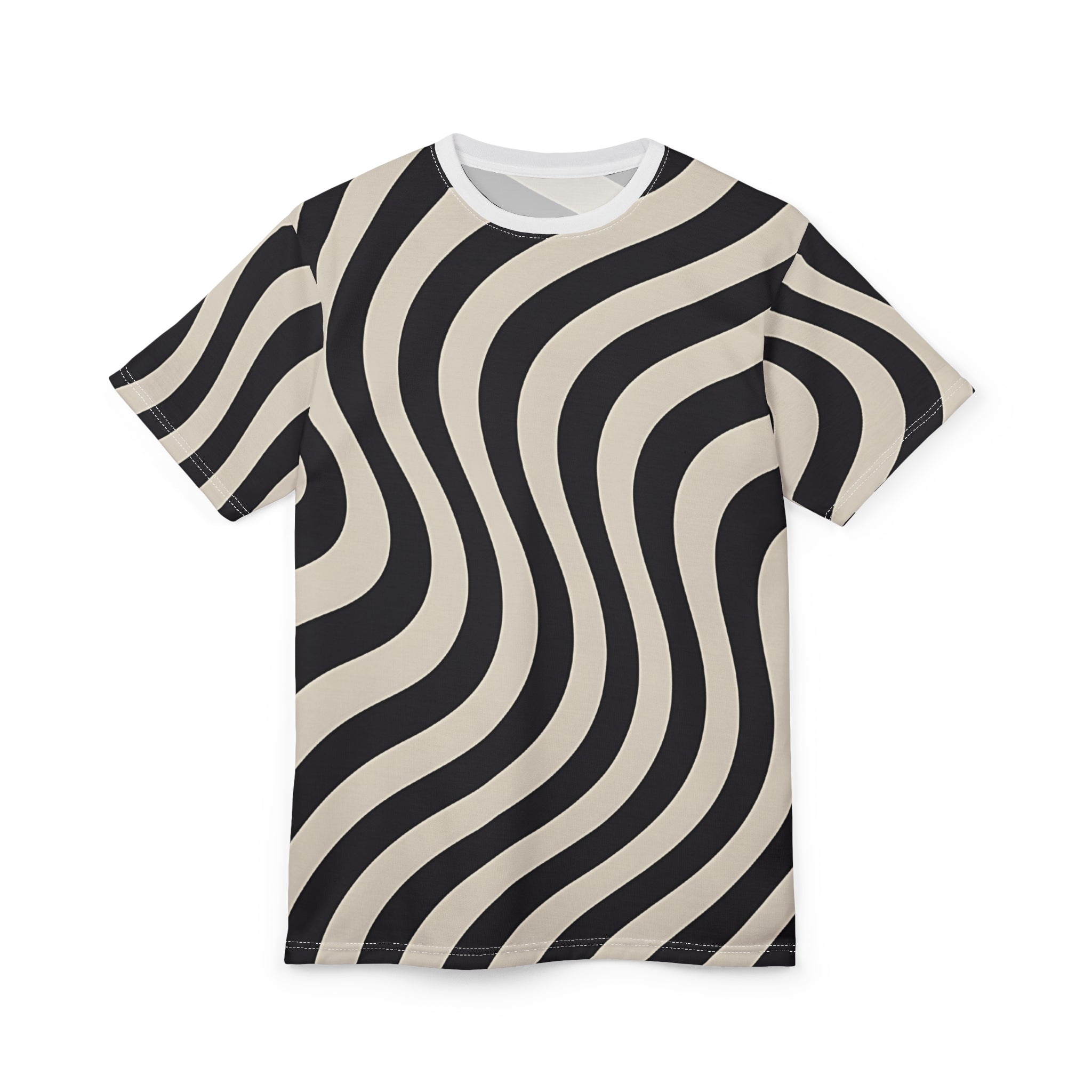Wavy Stripe Textured T-Shirt, Artsulli - Art is Long, Life is Short, All Over Prints, , , , , , , 
