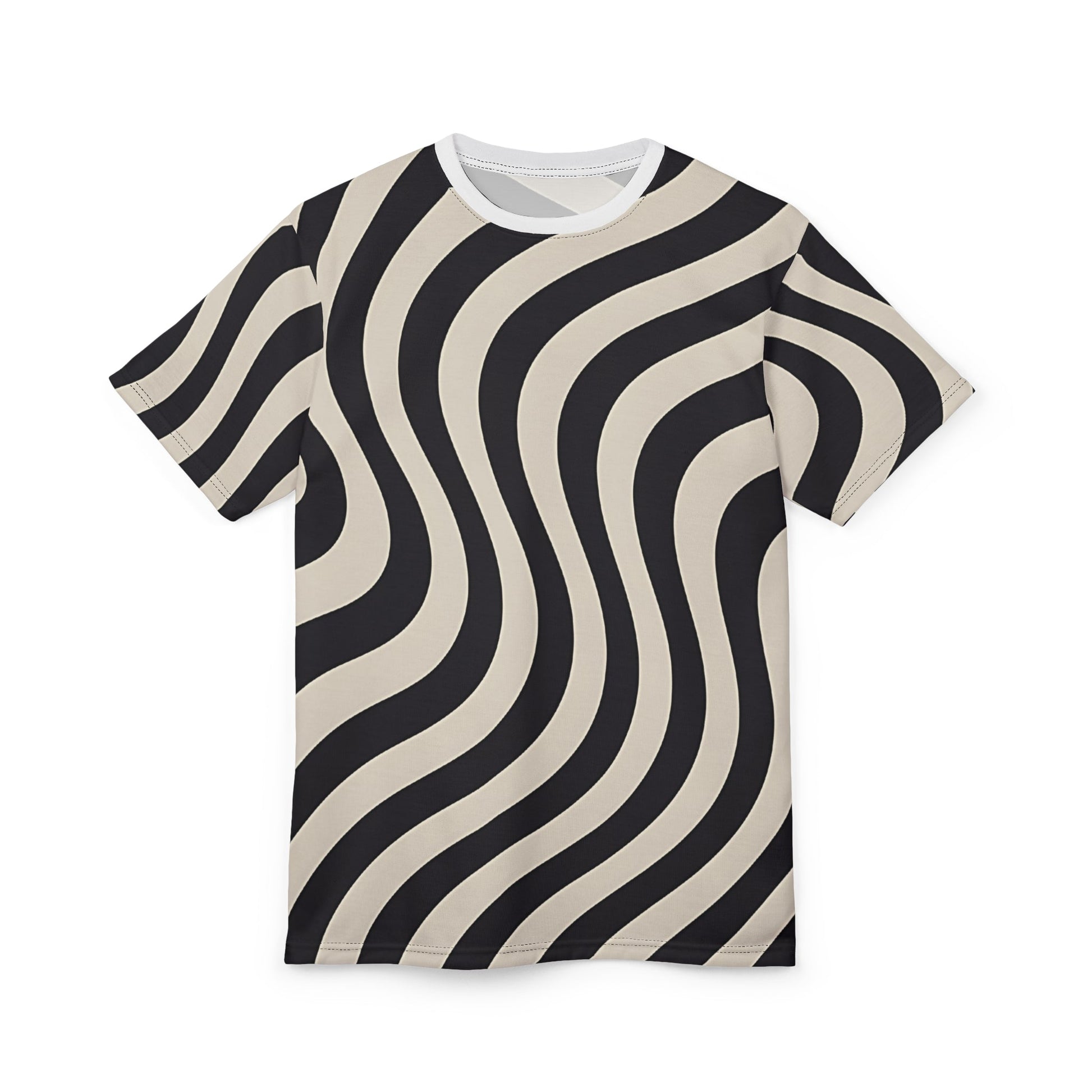 Wavy Stripe Textured T-Shirt, Artsulli - Art is Long, Life is Short, All Over Prints, , , , , , , 