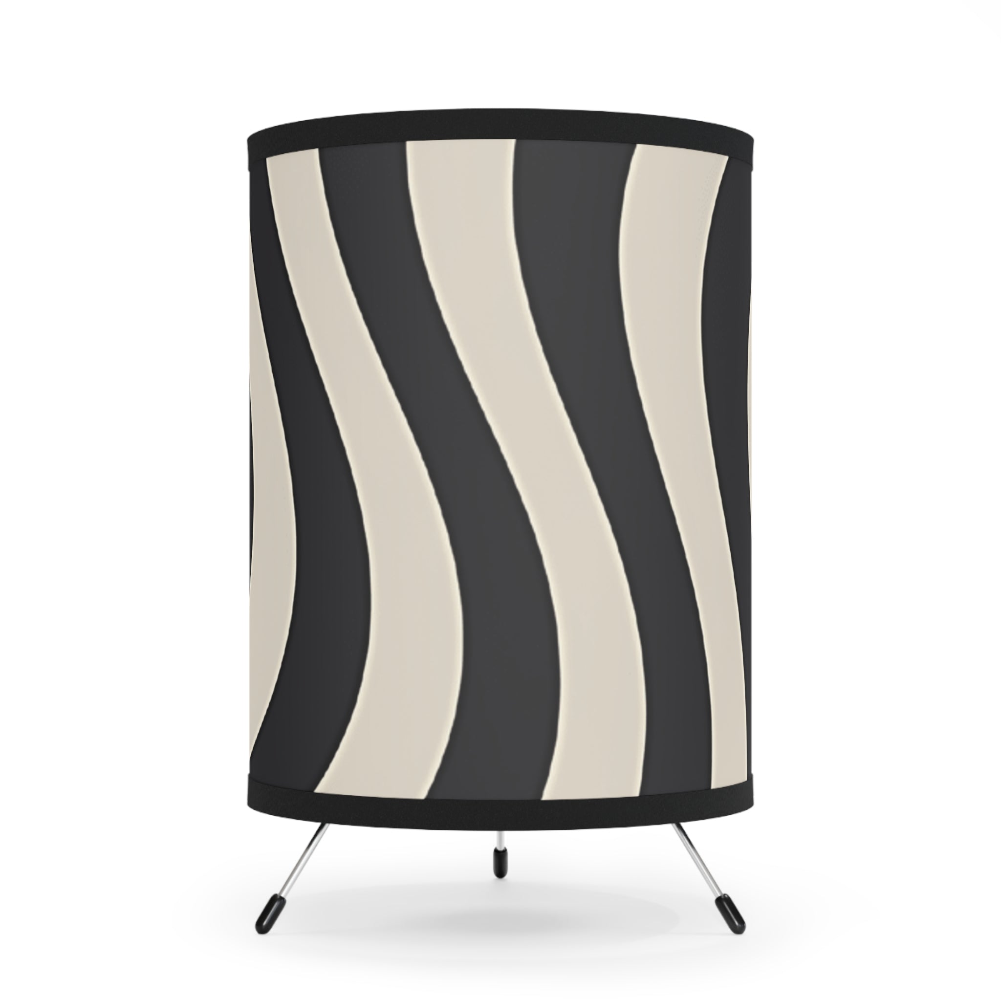 Wavy Stripe Tripod Table Lamp, Artsulli - Art is Long, Life is Short, Home Decor, Size, One size, Color, Black, , , 53908354058278477353