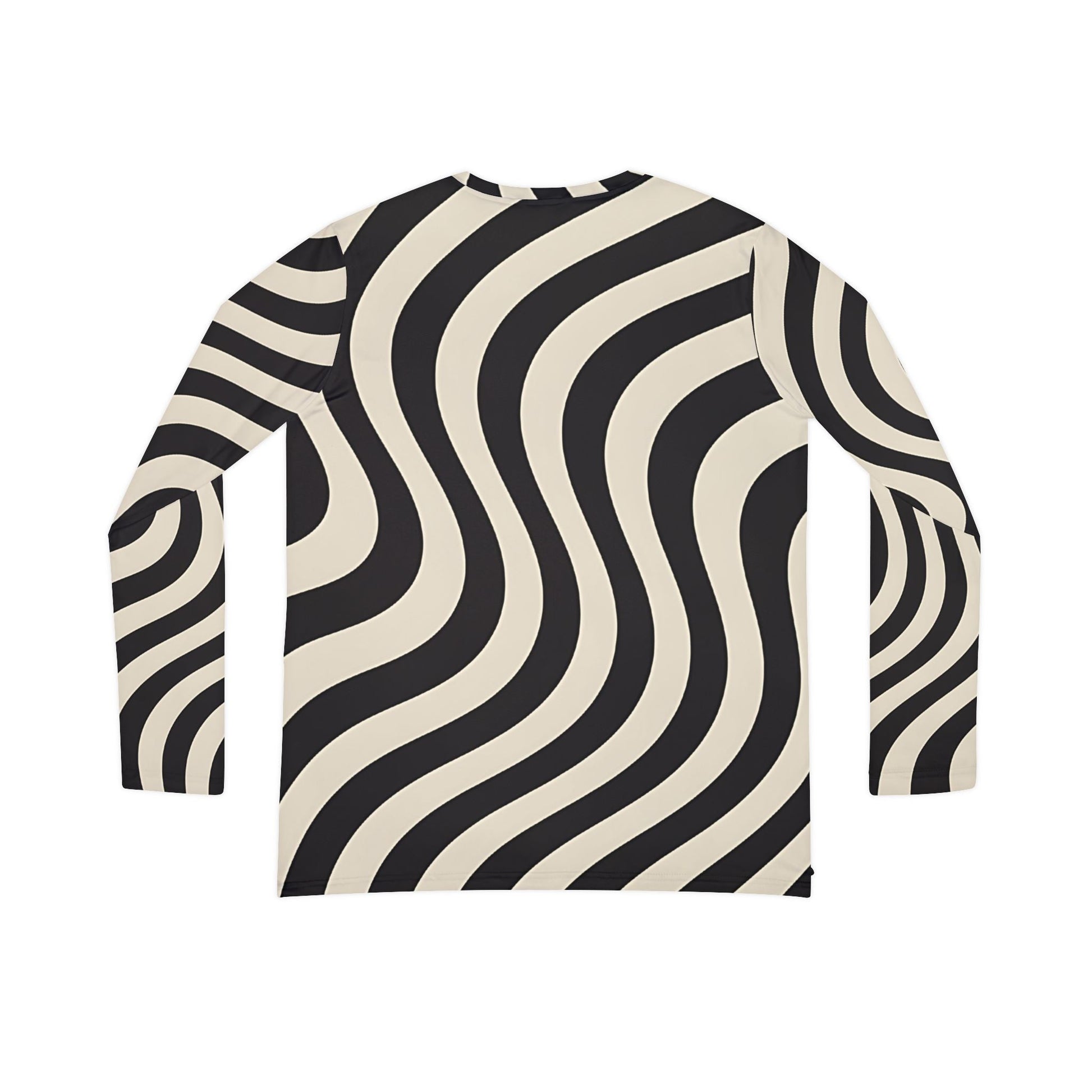 Wavy Stripe V-Neck Long Sleeve Shirt, Artsulli - Art is Long, Life is Short, All Over Prints, , , , , , , 