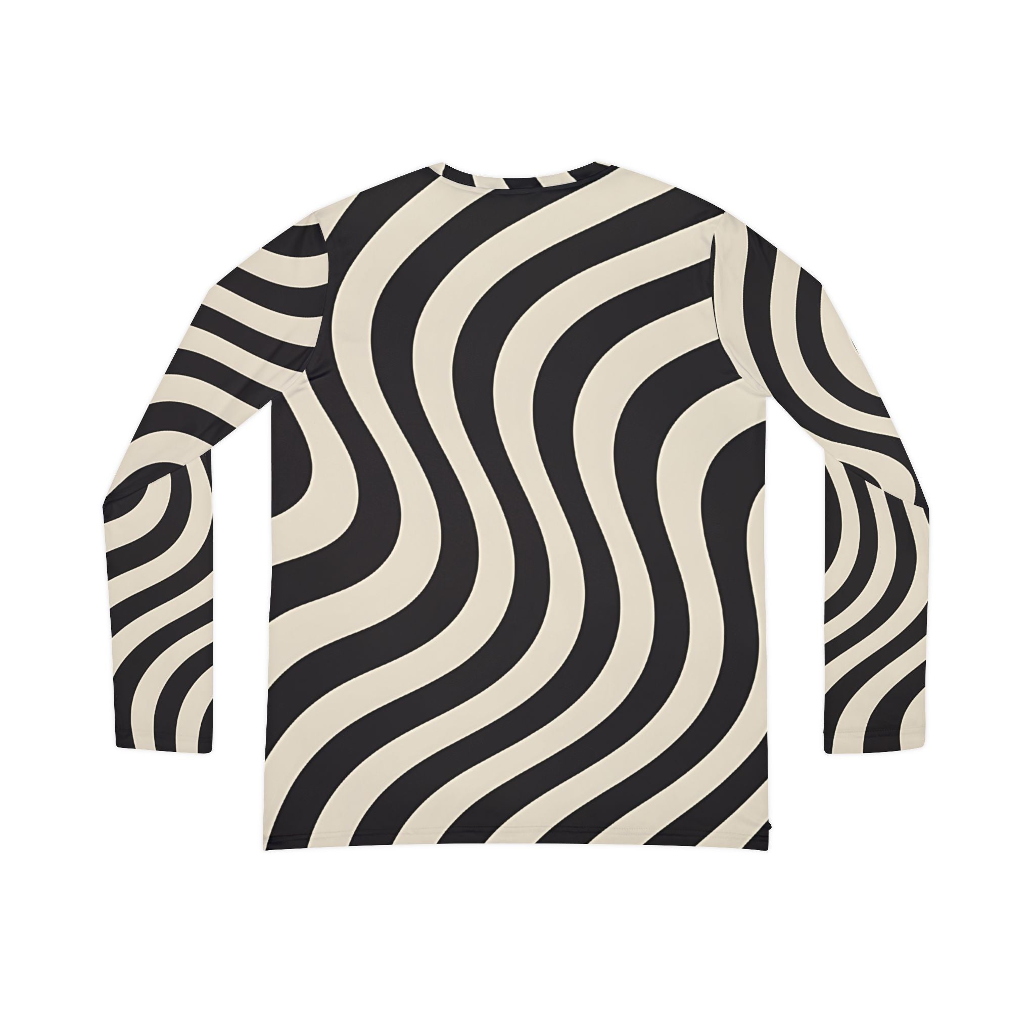 Wavy Stripe V-Neck Long Sleeve Shirt, Artsulli - Art is Long, Life is Short, All Over Prints, , , , , , , 