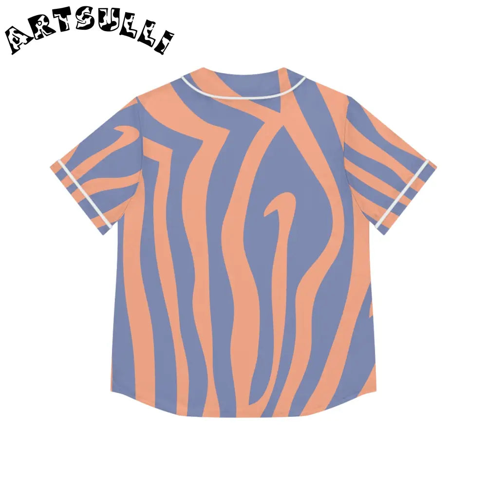 Wavy Stripe Womens AOP Baseball Jersey, Artsulli - Art is Long, Life is Short, All Over Prints, , , , , , , 
