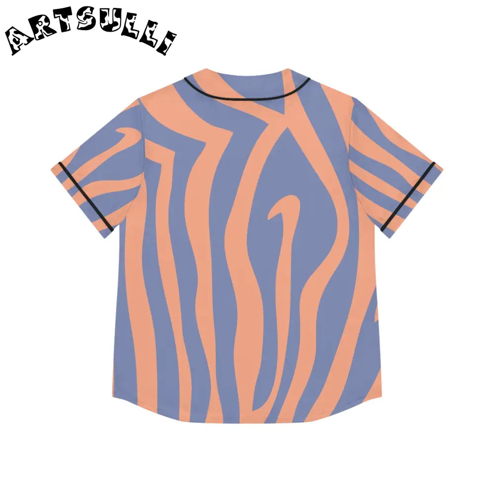 Wavy Stripe Womens AOP Baseball Jersey, Artsulli - Art is Long, Life is Short, All Over Prints, , , , , , , 