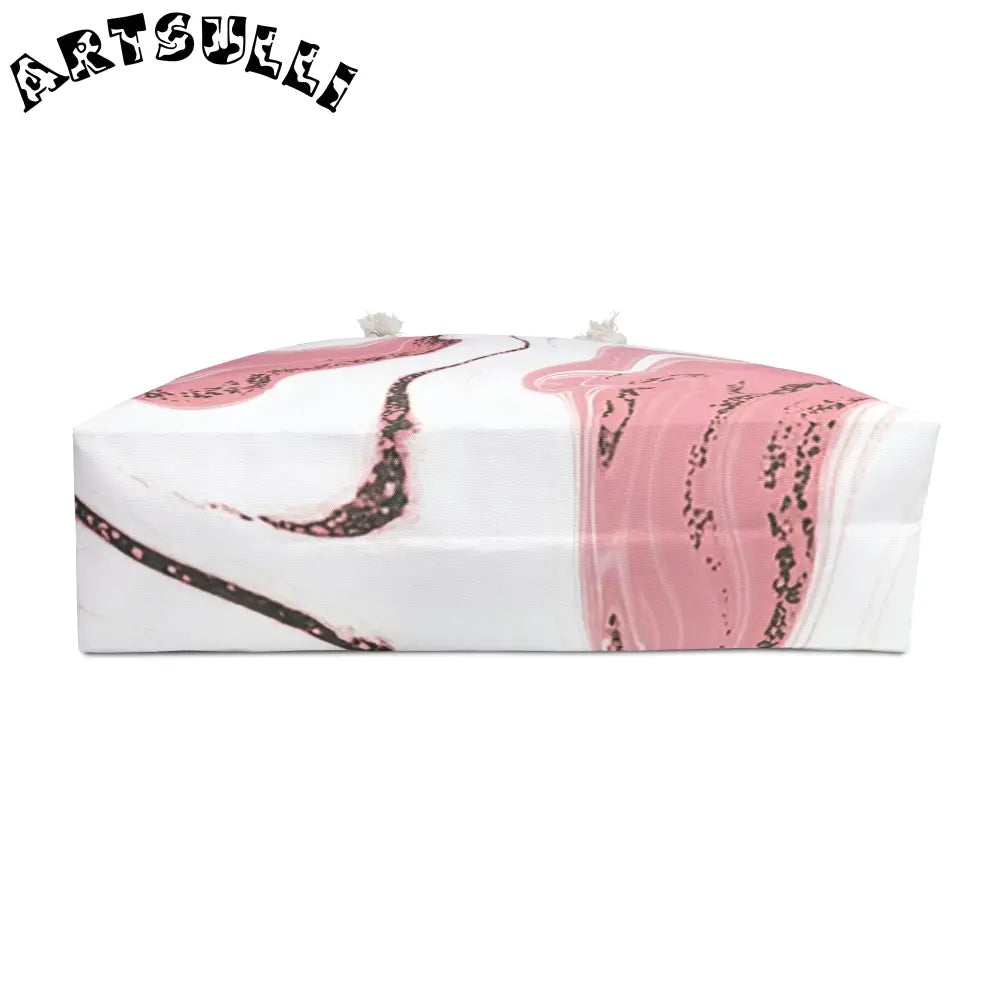 JAKKOUTTHEBXX Pink and White Marble Weekender Tote 2025