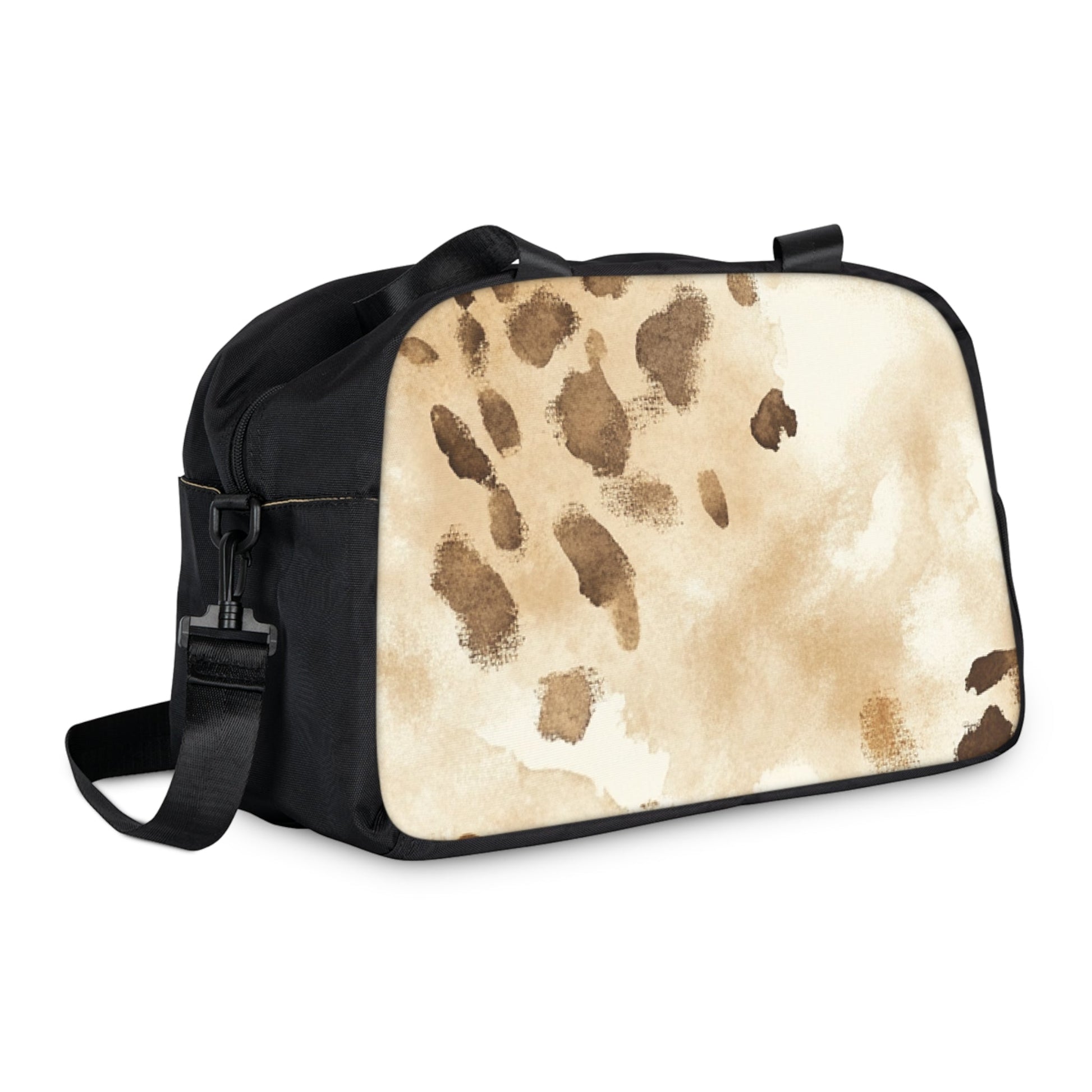 White and Brown Abstract Fitness Handbag, Artsulli - Art is Long, Life is Short, Bags, , , , , , , 