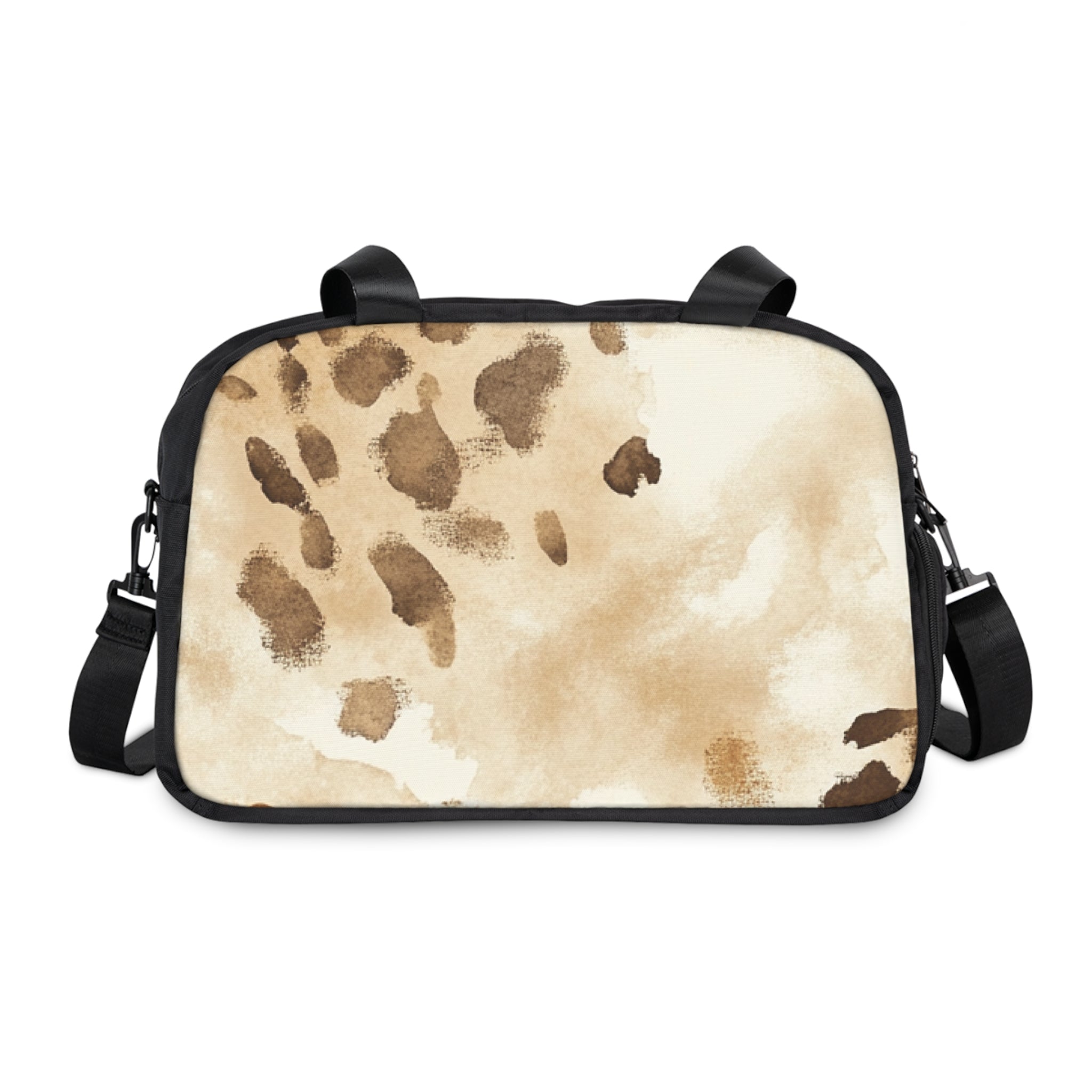 White and Brown Abstract Fitness Handbag, Artsulli - Art is Long, Life is Short, Bags, Size, 12.4" x 13.3", Color, Black, , , 23415337753302657446
