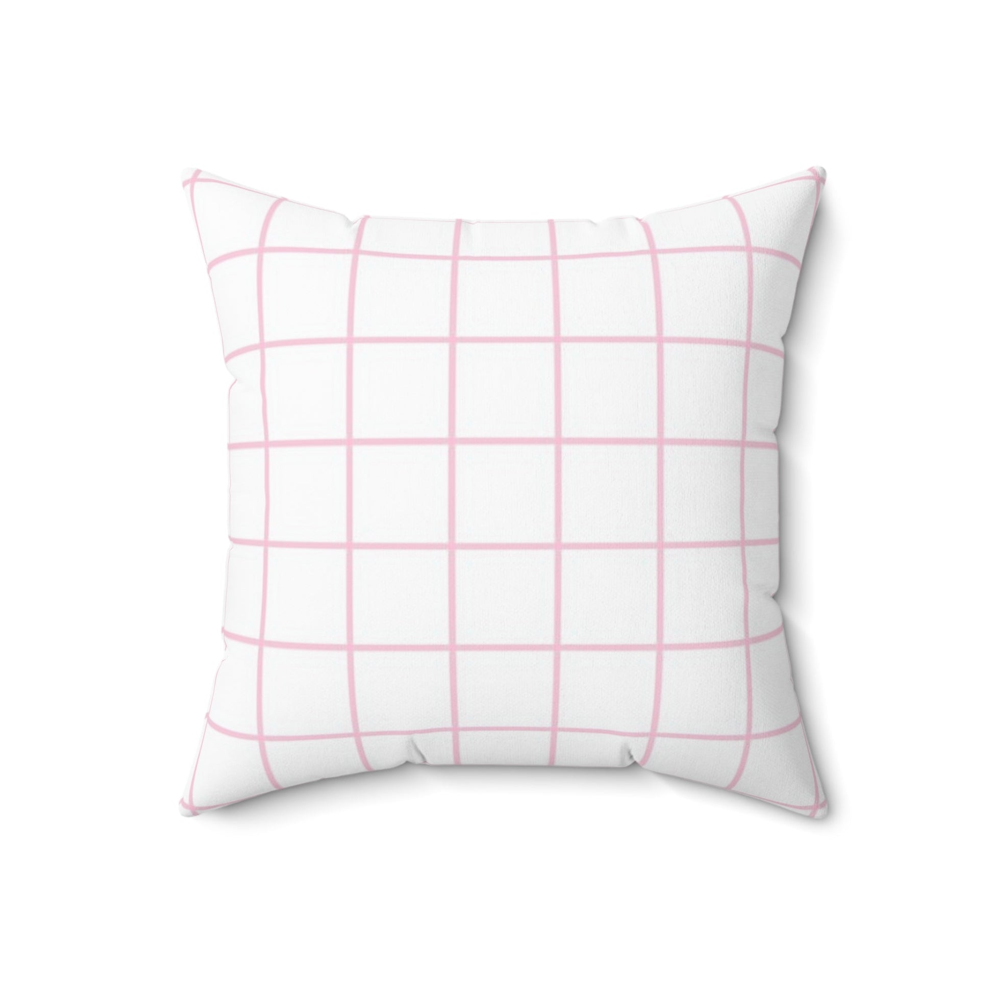 White and Pink Grid Throw Pillow, Artsulli - Art is Long, Life is Short, Home Decor, Size, 18" × 18", , , , , 15529932838247234985