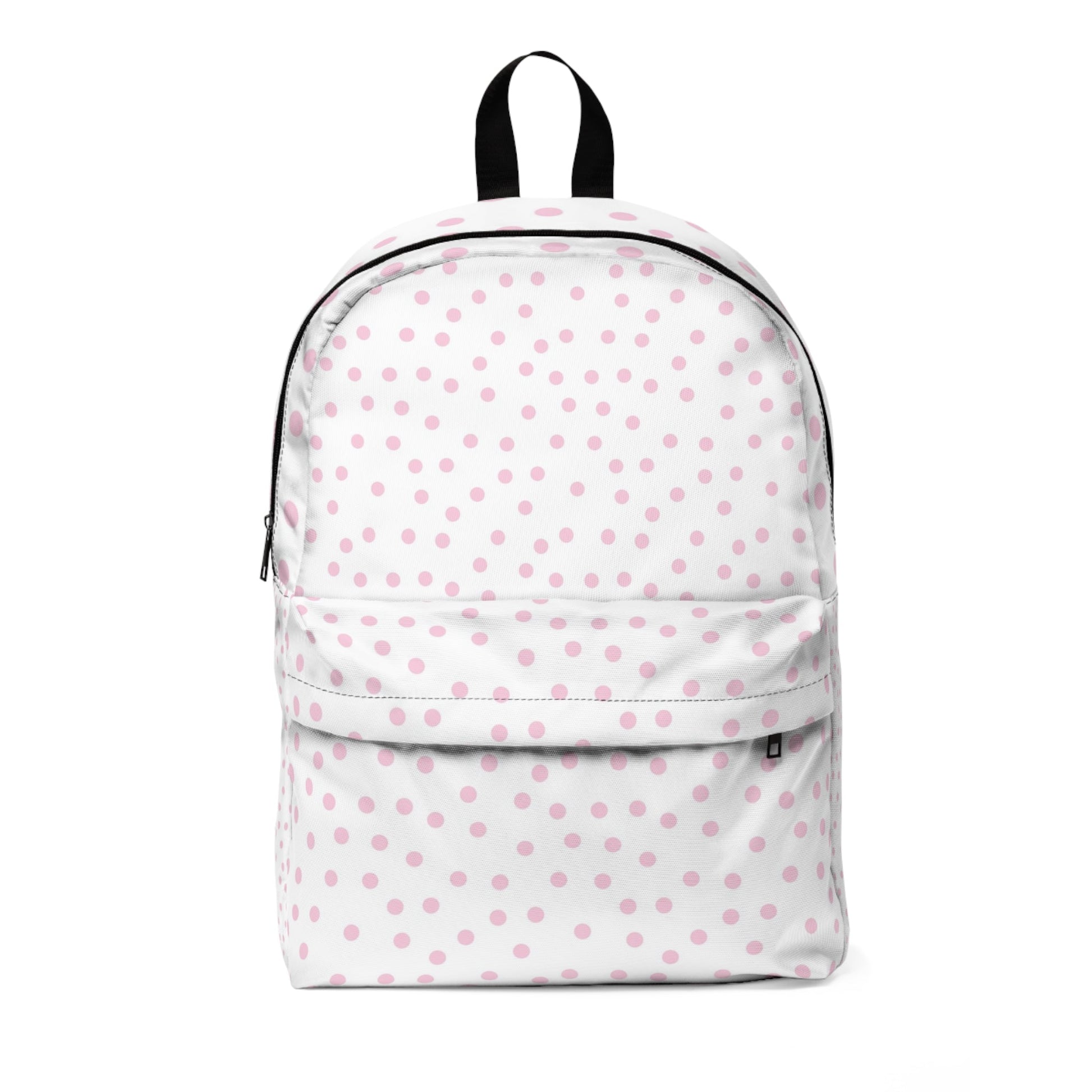 White and Pink Polka Dot Backpack, Artsulli - Art is Long, Life is Short, Bags, Size, One size, , , , , 61349684612449775619